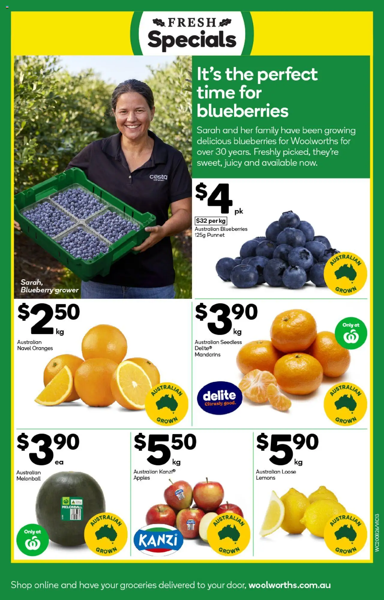 Woolworths catalogue - valid from 20.08.2025 | Page: 13 | Products: Apples, Oranges, Mandarins, Blueberries