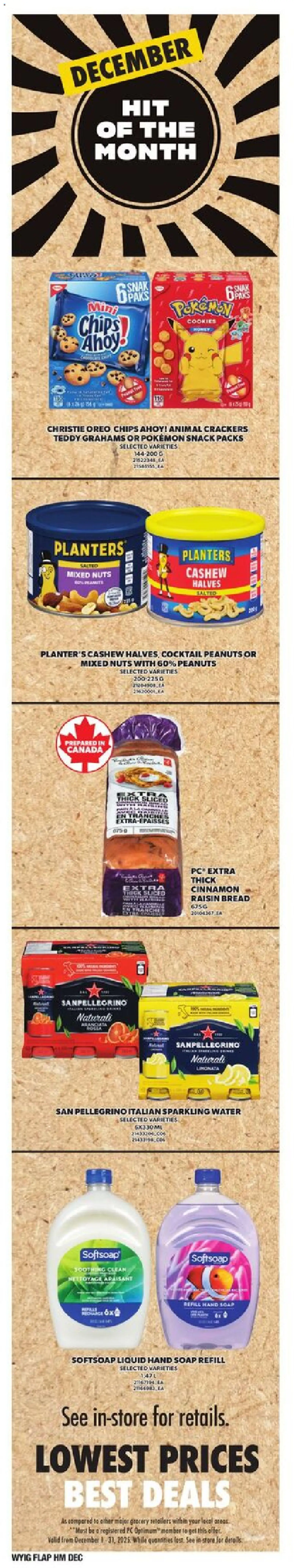 Loblaws flyer valid from 04.12.2025 | Page: 2 | Products: Chips, Nuts, Cookies, PC
