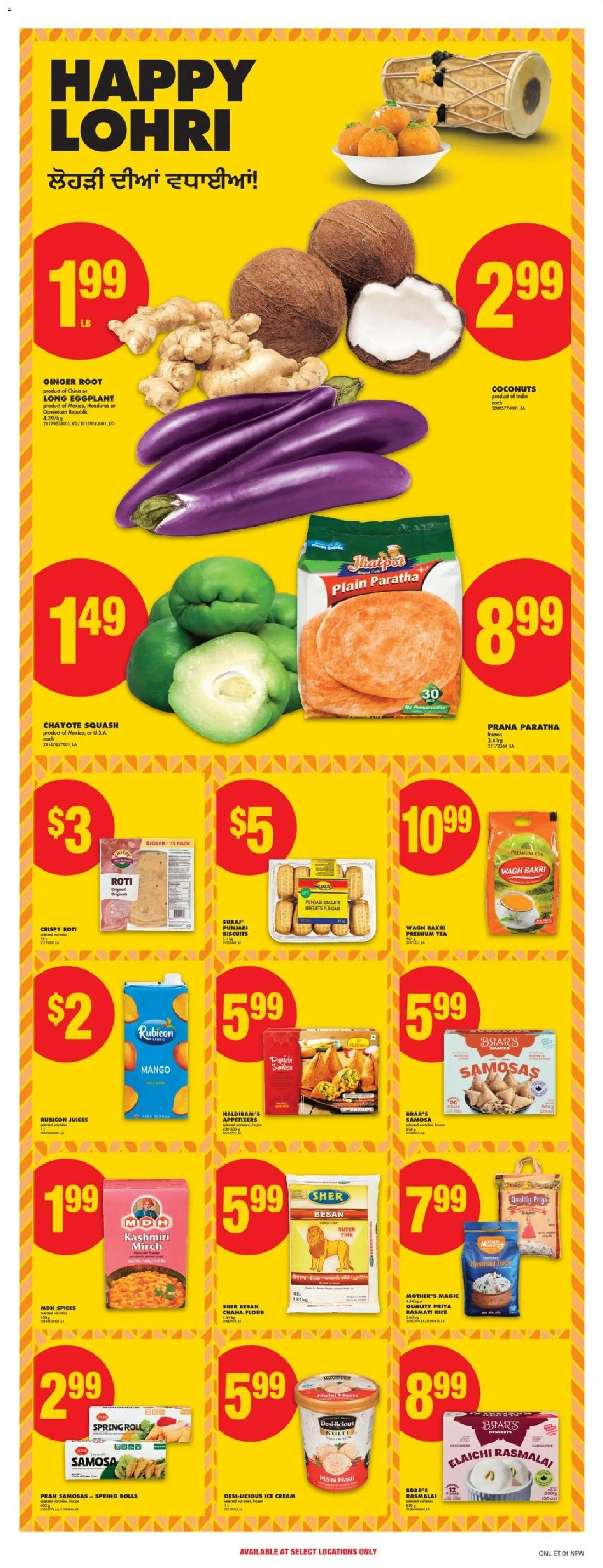 No Frills flyer valid from 01.01.2026 | Page: 13 | Products: Tea, Cream, Ice cream, Juice