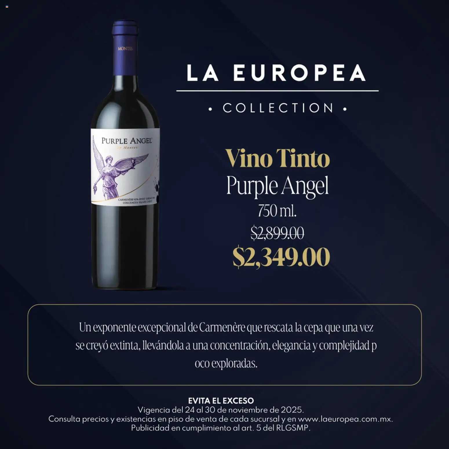 Nuevas ofertas de La Europea válidas en toda la República Mexicana desde el 24.11.2025. ¡Encuentra las mejores ofertas en La Europea catálogo Grandes Vinos! | Página: 7 | Productos: Vino