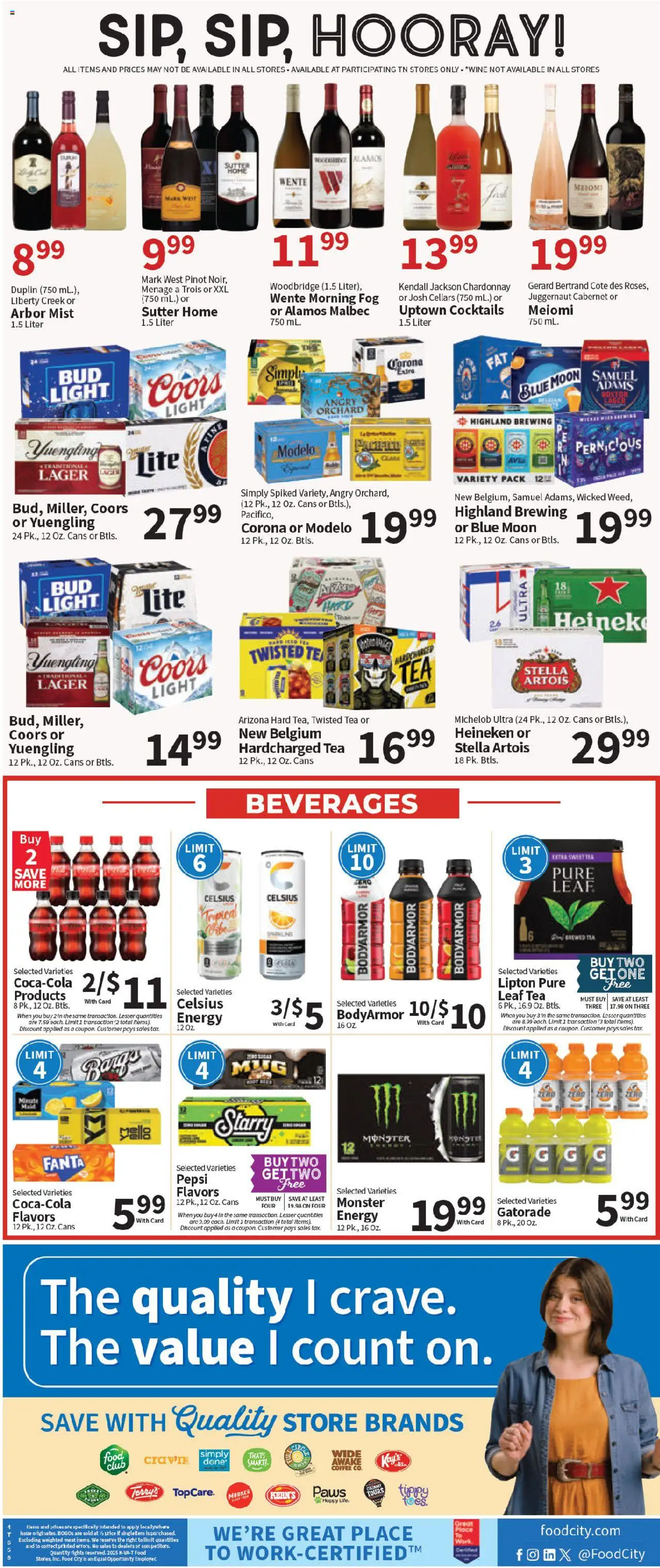 Food City Weekly Ad - valid from 13.08.2025 | Page: 6 | Products: Coffee, Wine, Tea