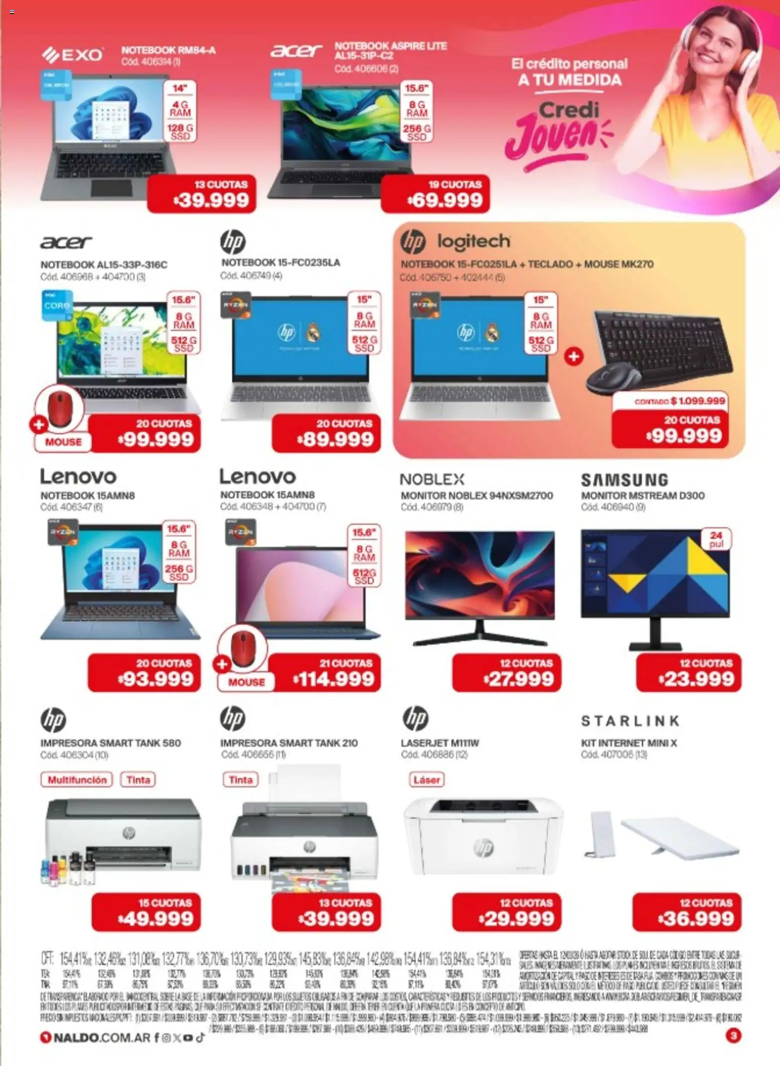 Naldo catálogo │ válido desde el 02.03.2026 | Página: 3 | Productos: Monitor, Impresora, Teclado, Notebook