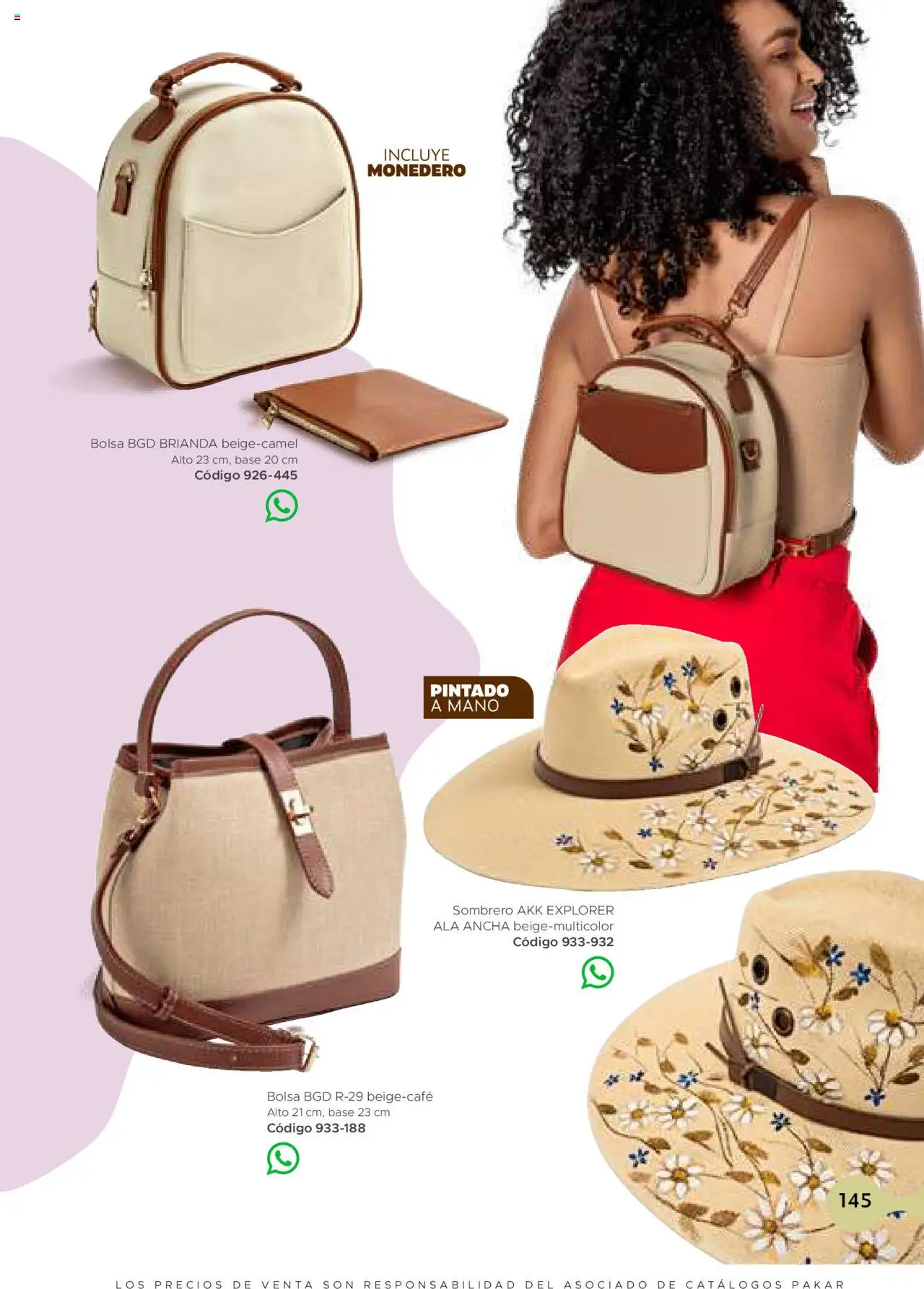 Nuevas ofertas de SC Pakar válidas en toda la República Mexicana desde el 24.07.2025. ¡Encuentra las mejores ofertas en SC Pakar Catálogo Ropa y Accesorios! | Página: 145 | Productos: Sombrero, Bolsa, Monedero