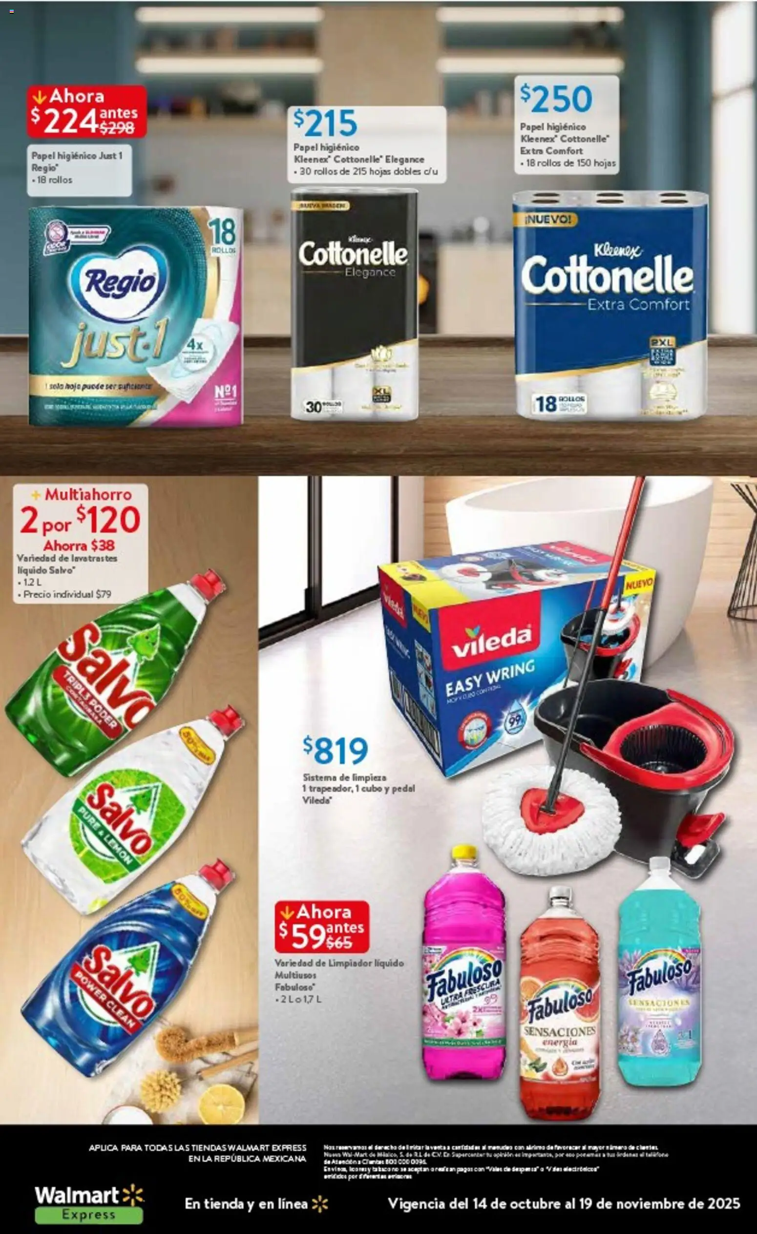 Nuevas ofertas de Walmart Express válidas en toda la República Mexicana desde el 14.10.2025. ¡Encuentra las mejores ofertas en Walmart Express folleto Halloween! | Página: 24 | Productos: Limpiador, Papel higiénico