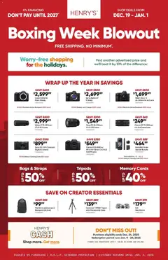 Preview of Henry's - Boxing Week Blowout from shop Henry's valid from 19.12.2025