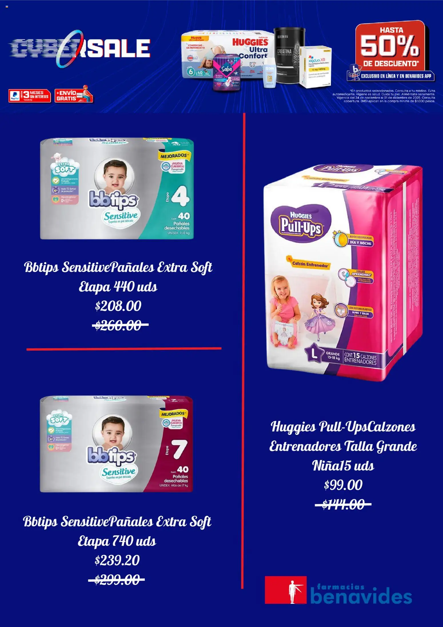 Nuevas ofertas de Farmacia Benavides válidas en toda la República Mexicana desde el 24.11.2025. ¡Encuentra las mejores ofertas en Farmacia Benavides Cyber Monday! | Página: 2 | Productos: Calzón, Pañales, Tableta