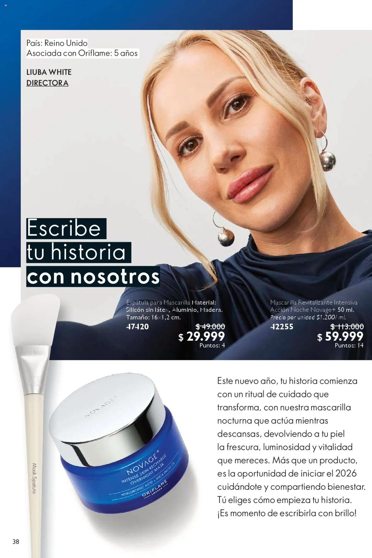 Oriflame revista - valida desde el 27.12.2025 | Página: 38 | Productos: Espatula, Brillo, Mascarilla