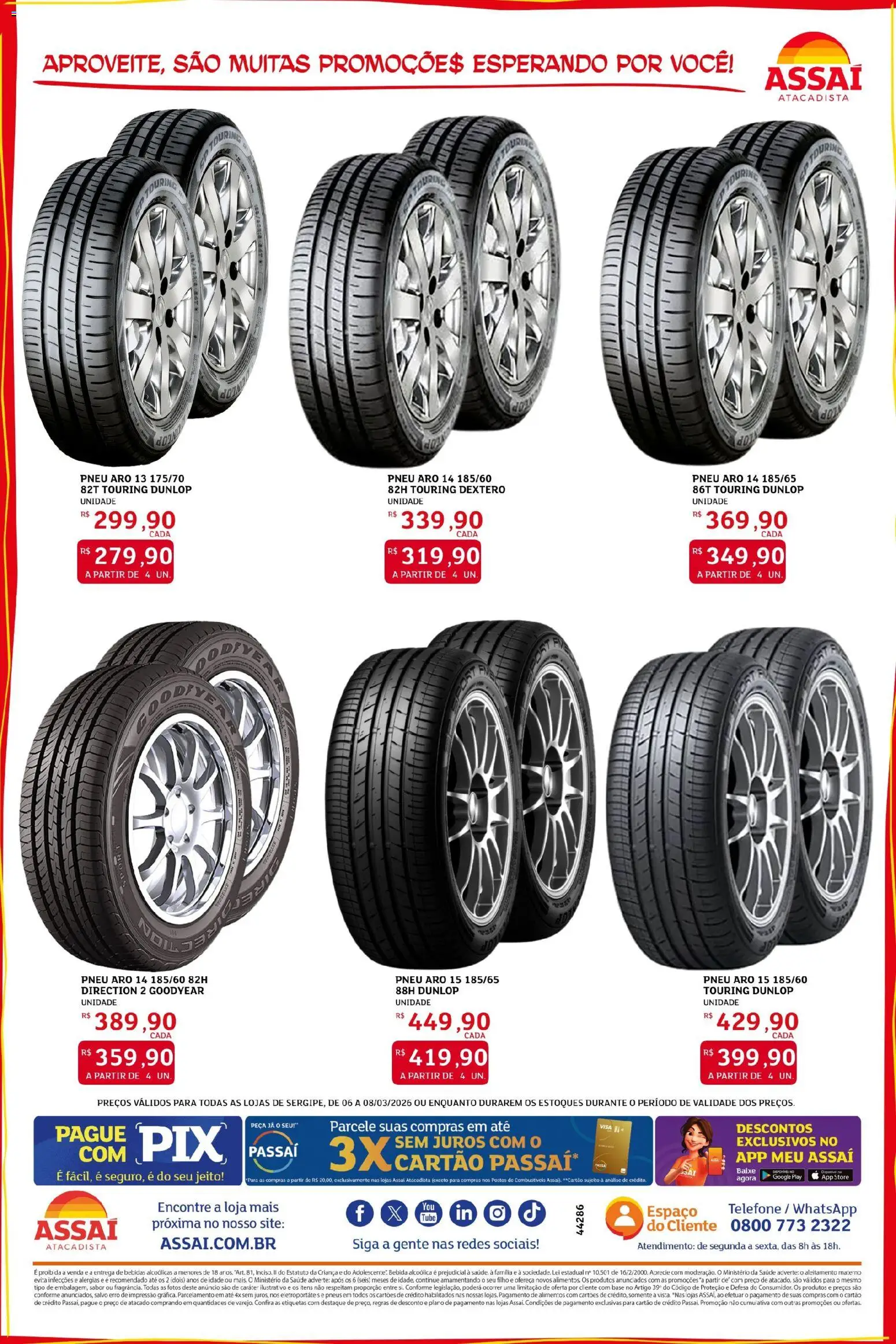 Assaí Atacadista Folheto - válido de 06.03.2026 | Página: 2 | Produtos: Pneu, Pneus, Base, Bebida