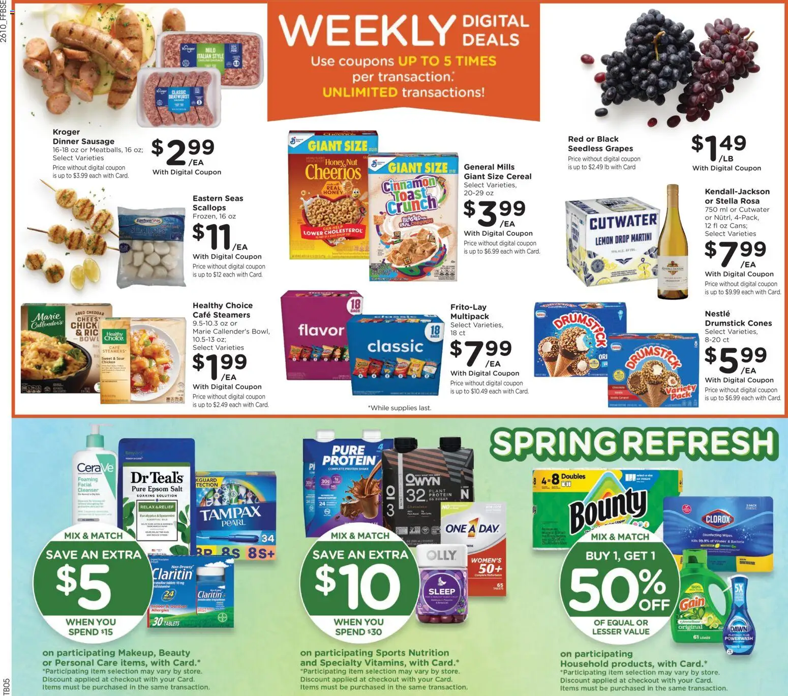 Fry's Food Weekly Ad - valid from 08.04.2026 | Page: 2 | Products: Epsom Salt, Salt, Lemon, Sausage
