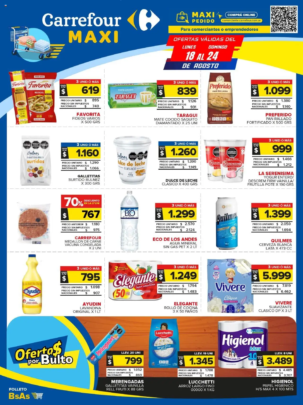 Carrefour Maxi catálogo - CABA │ válido desde el 18.08.2025 | Página: 1 | Productos: Fragancia, Leche, Arroz, Fideos