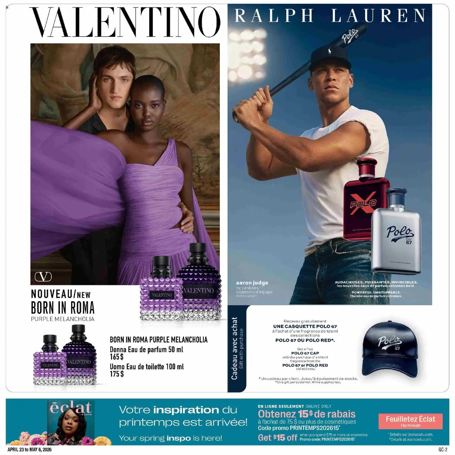 Jean Coutu flyer valid from 23.04.2026 | Page: 4 | Products: Cap, Fragrance, Eau de toilette, Toilette