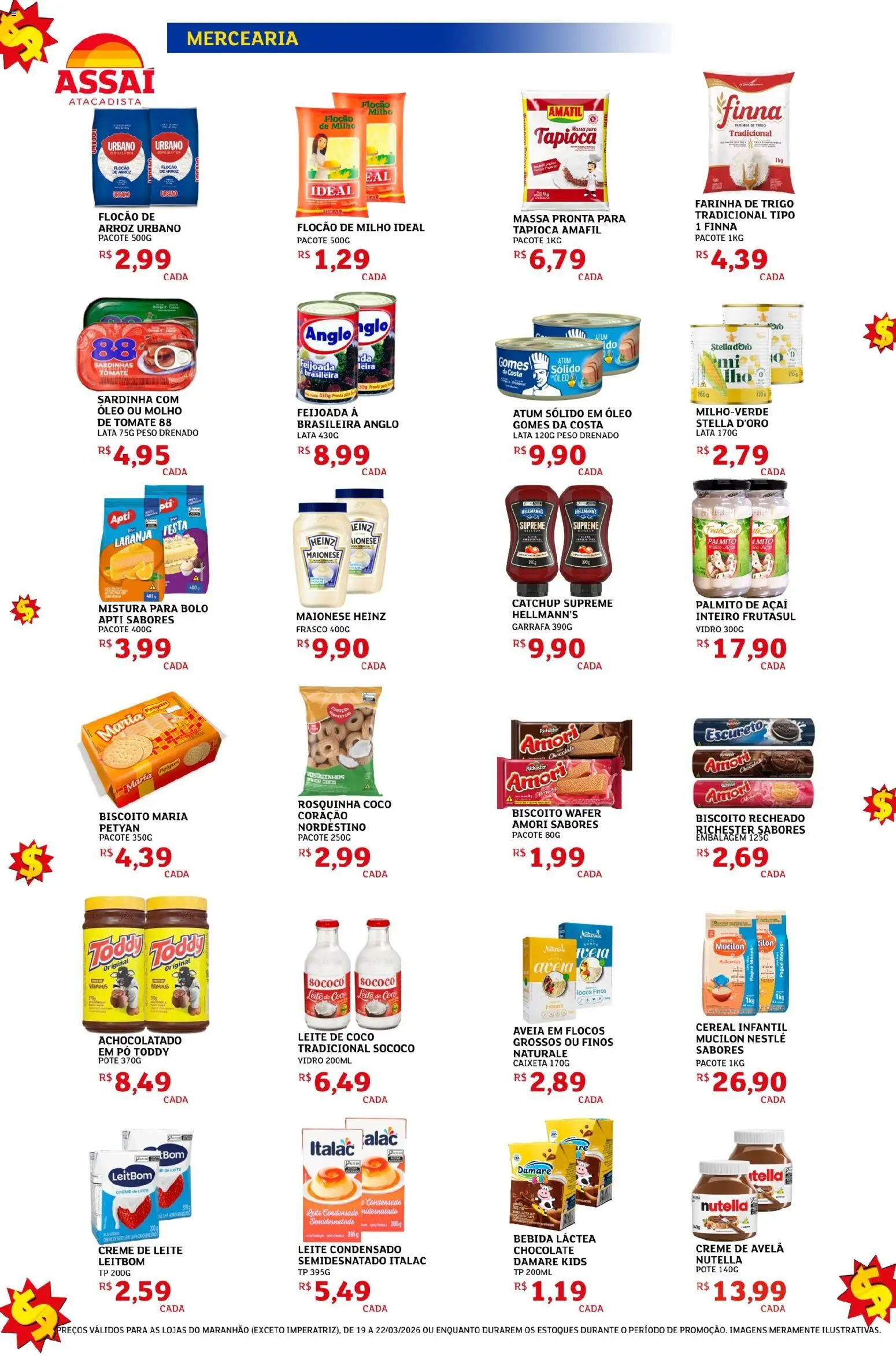 Assaí Atacadista ofertas - MA Folheto - válido de 19.03.2026 | Página: 2 | Produtos: Óleo, Chocolate, Leite condensado, Avelã