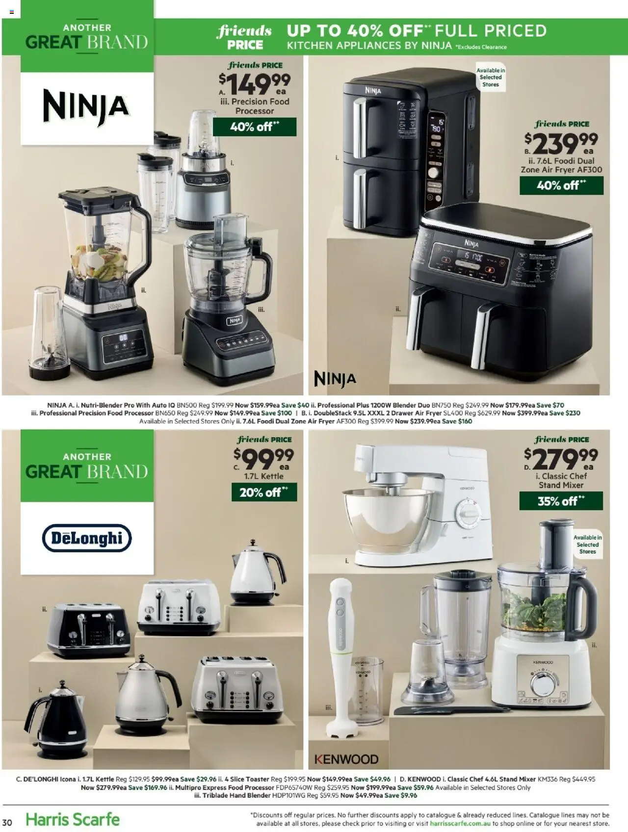 Harris Scarfe catalogue - valid from 13.10.2025 | Page: 30 | Products: Kettle, Mixer, Food processor, Toaster