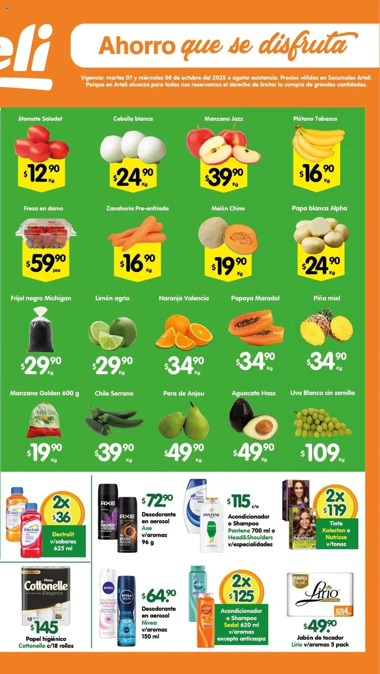 Nuevas ofertas de Arteli válidas en toda la República Mexicana desde el 07.10.2025. ¡Encuentra las mejores ofertas en Arteli - Folleto Valles! | Página: 2 | Productos: Fresa, Papa, Papel higiénico, Acondicionador