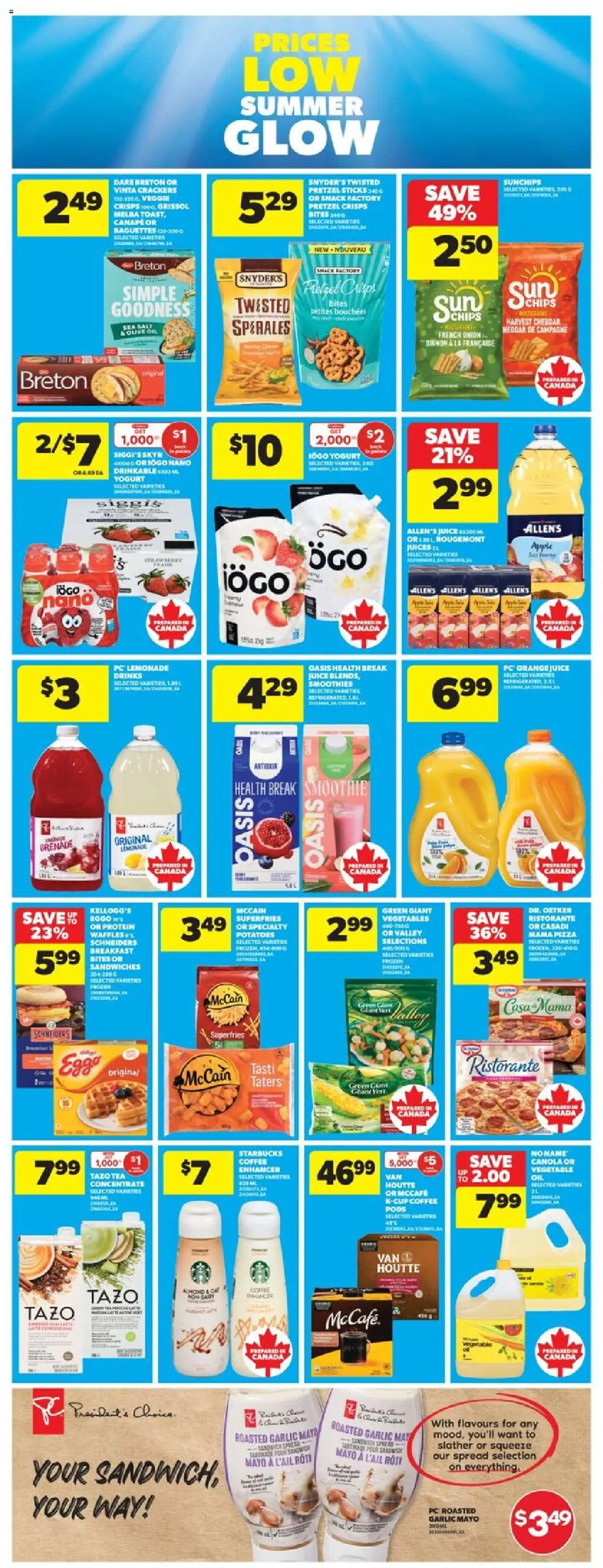 Real Canadian Superstore flyer valid from 21.08.2025 | Page: 20 | Products: Chips, PC, Yogurt, Pizza