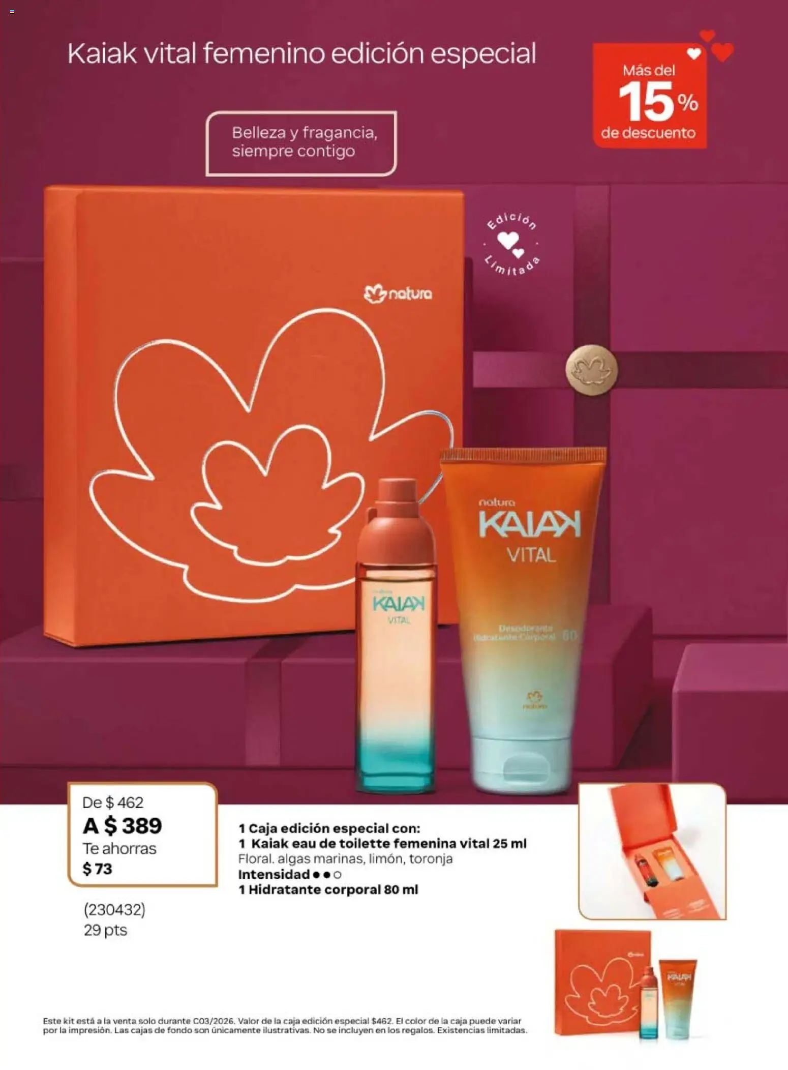 Nuevas ofertas de Natura válidas en toda la República Mexicana desde el 30.01.2026. ¡Encuentra las mejores ofertas en Natura campaña 3 2026! | Página: 15 | Productos: Desodorante, Té, Caja, Eau de toilette