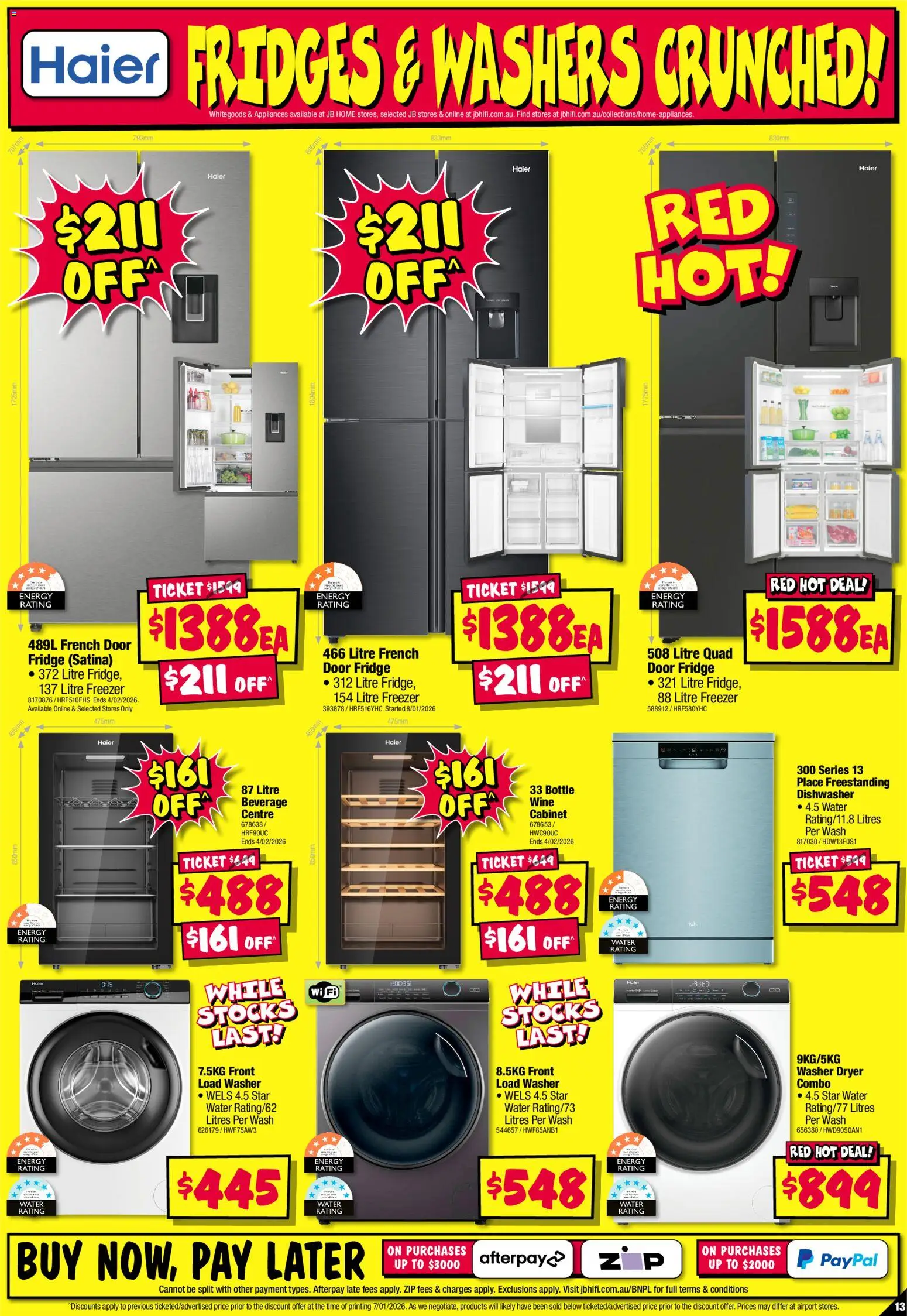 JB Hi-Fi catalogue - valid from 15.01.2026 | Page: 13 | Products: Cabinet, Wine, Freezer, Dryer