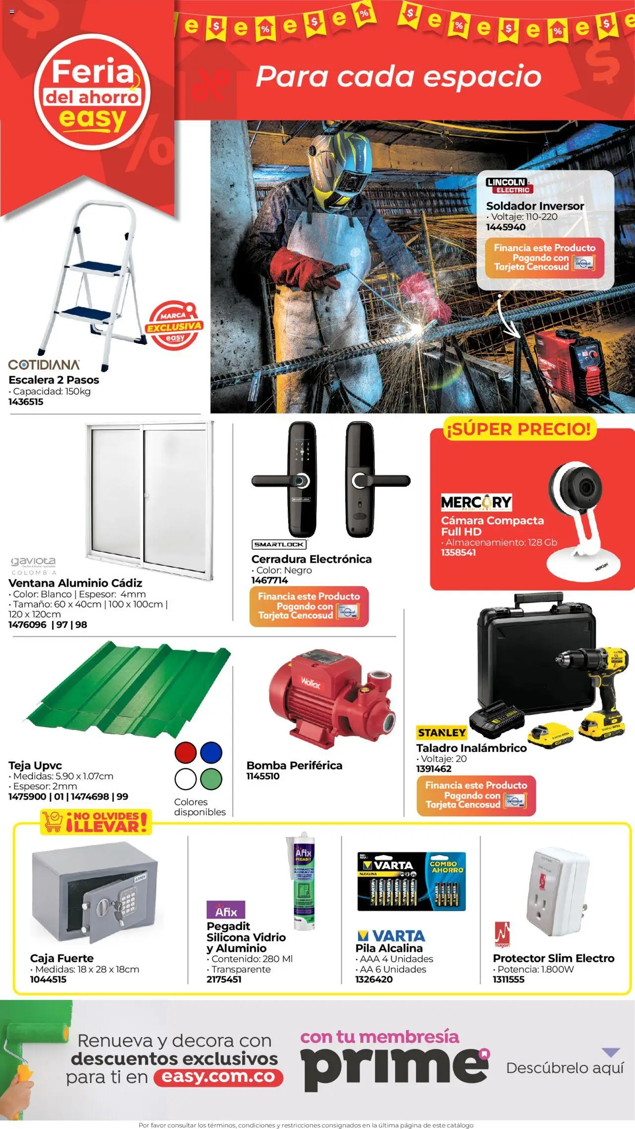 Easy revista - valida desde el 04.08.2025 | Página: 7 | Productos: Pila, Taladro, Cerradura, Escalera