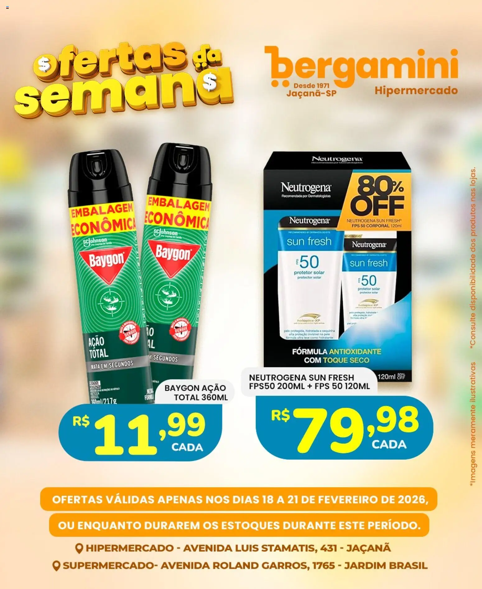 Supermercado Bergamini Folheto - válido de 18.02.2026 | Página: 15 | Produtos: Protetor solar