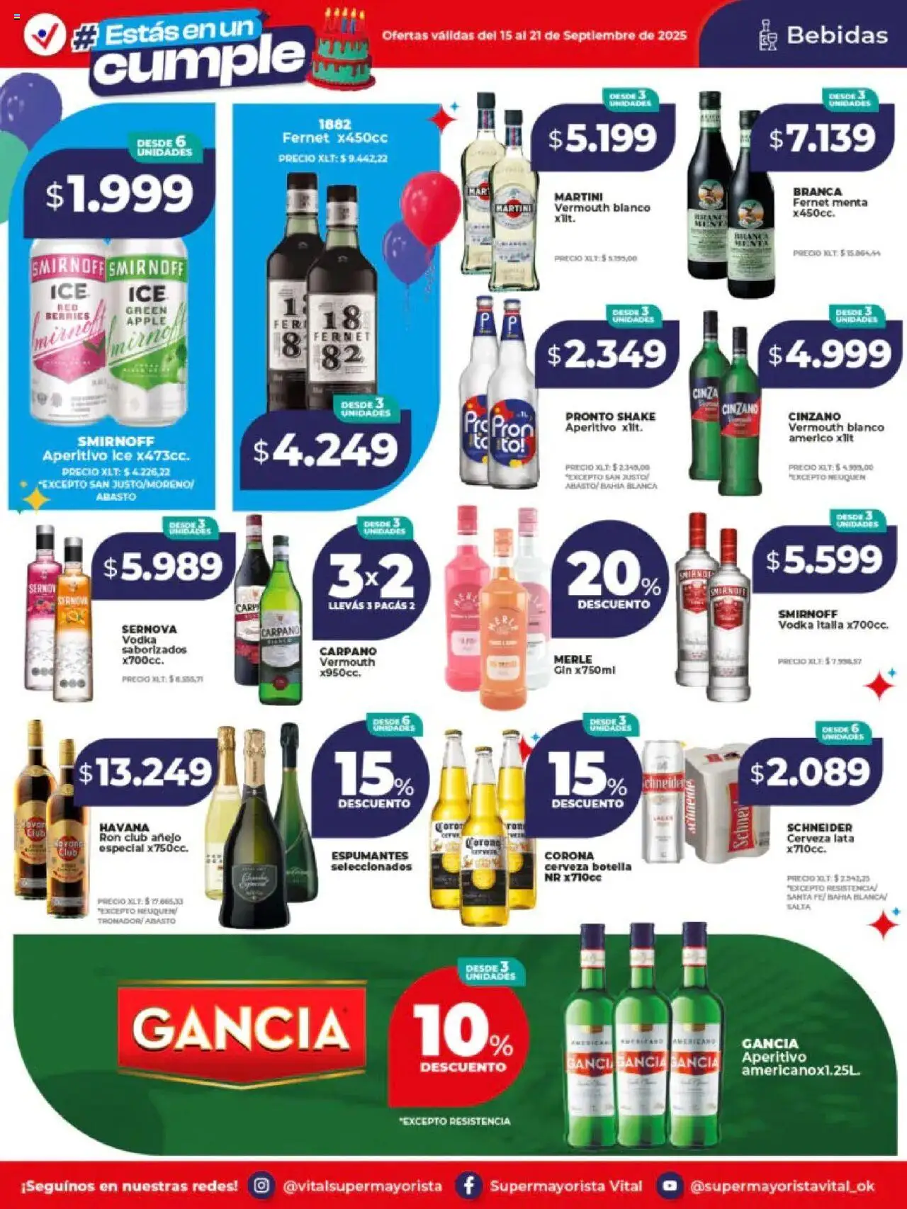 Vital - Ofertas - Abasto │ válido desde el 15.09.2025 | Página: 20 | Productos: Vodka, Botella, Fernet, Cerveza