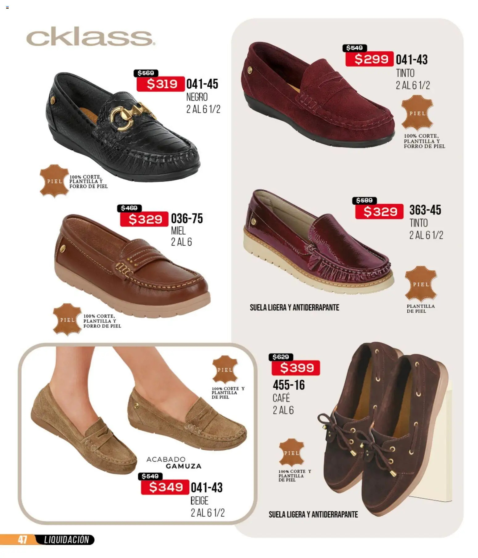 Nuevas ofertas de Cklass válidas en toda la República Mexicana desde el 18.03.2026. ¡Encuentra las mejores ofertas en Cklass catálogo Liquidación total calzado! | Página: 48 | Productos: Café, Gamuza