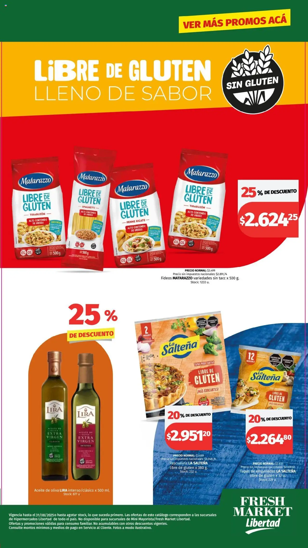 Hipermercado Libertad - Libre de Gluten - Fresh │ válido desde el 01.08.2025 | Página: 2 | Productos: Aceite, Oliva, Fideos