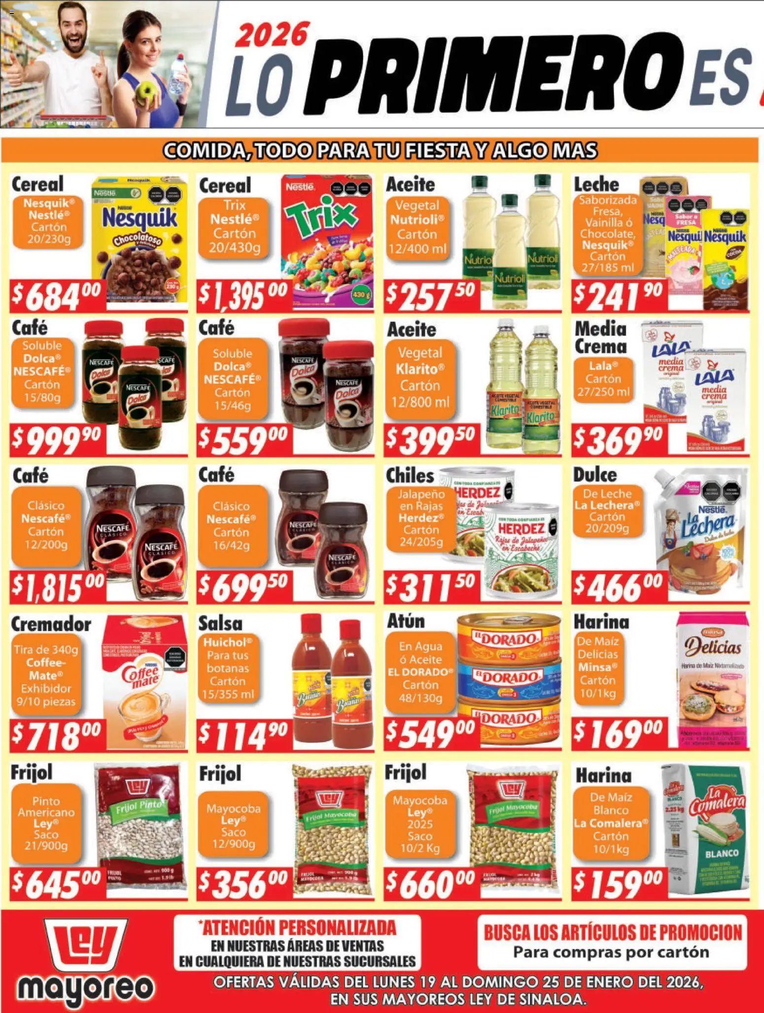 Nuevas ofertas de Casa Ley válidas en toda la República Mexicana desde el 19.01.2026. ¡Encuentra las mejores ofertas en Casa Ley folleto Sinaloa! | Página: 3 | Productos: Harina, Atún, Agua, Leche