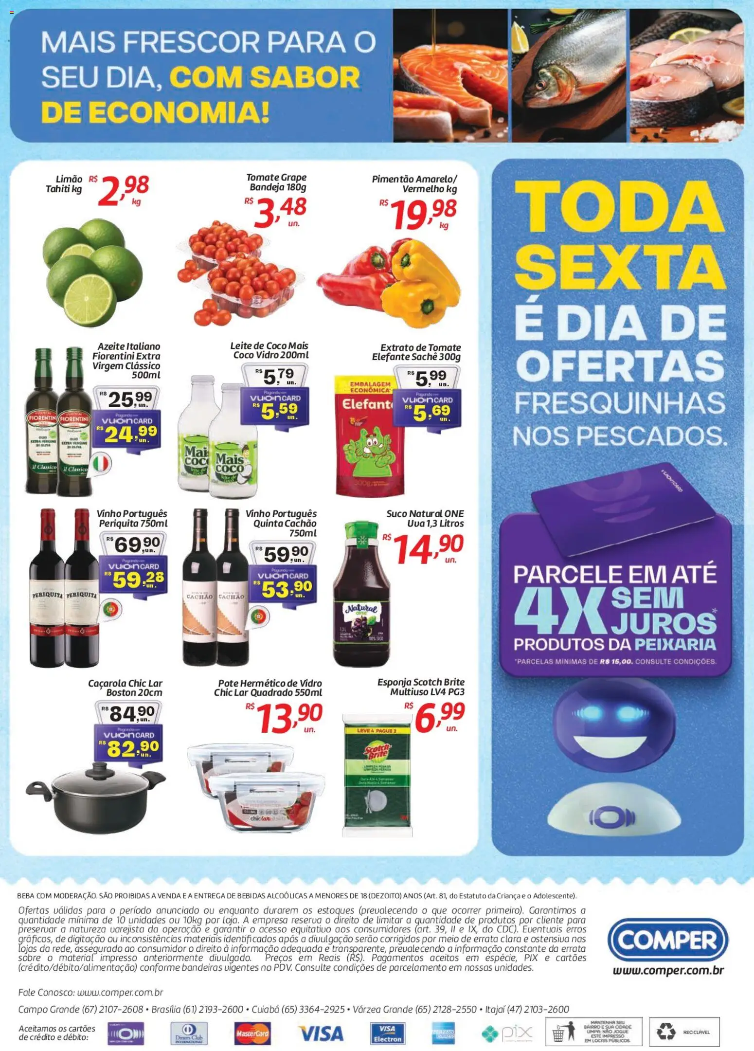 Comper Folheto - válido de 13.03.2026 | Página: 2 | Produtos: Pimentão, Caçarola, Leite, Azeite