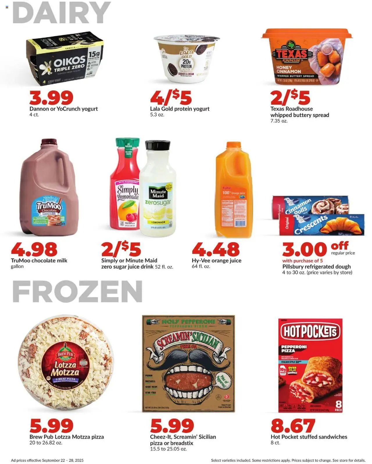 HyVee Weekly Ad - valid from 22.09.2025 | Page: 26 | Products: Yogurt, Juice, Cookies, Sugar