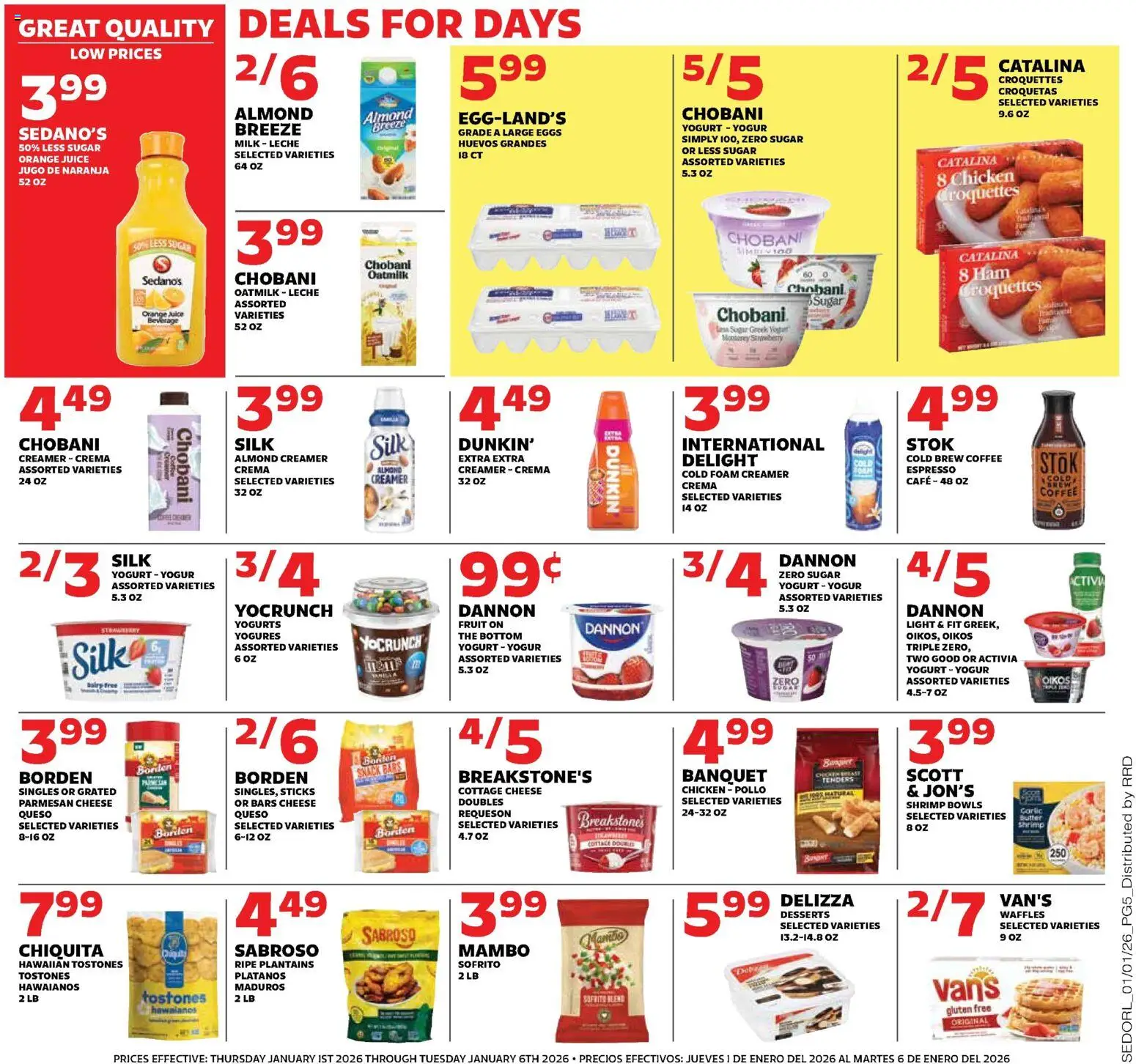 Sedano's Weekly Ad - valid from 01.01.2026 | Page: 5 | Products: Butter, Coffee, Ham, Cottage cheese