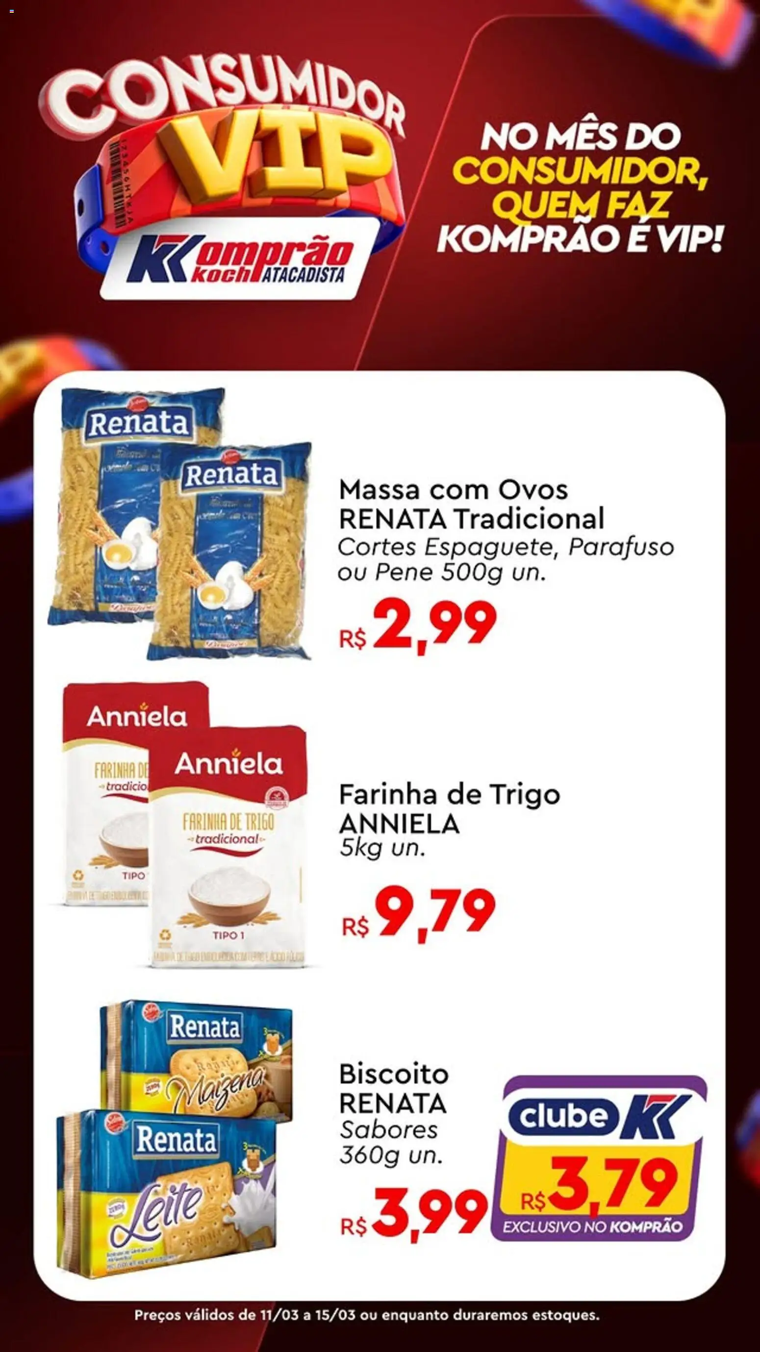 Komprao Atacadista Folheto - válido de 11.03.2026 | Página: 11 | Produtos: Biscoito, Farinha de trigo, Leite, Ovos