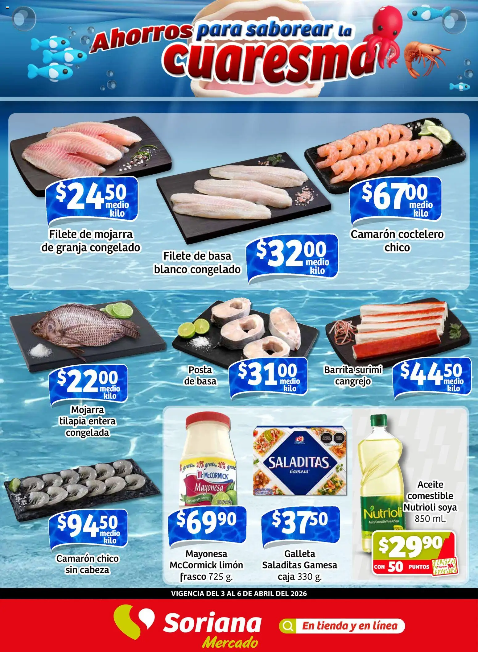 Nuevas ofertas de Soriana válidas en toda la República Mexicana desde el 03.04.2026. ¡Encuentra las mejores ofertas en Soriana Fin de Semana Mercado: Saltillo y Torreón! | Página: 1 | Productos: Mayonesa, Frasco, Limón, Caja