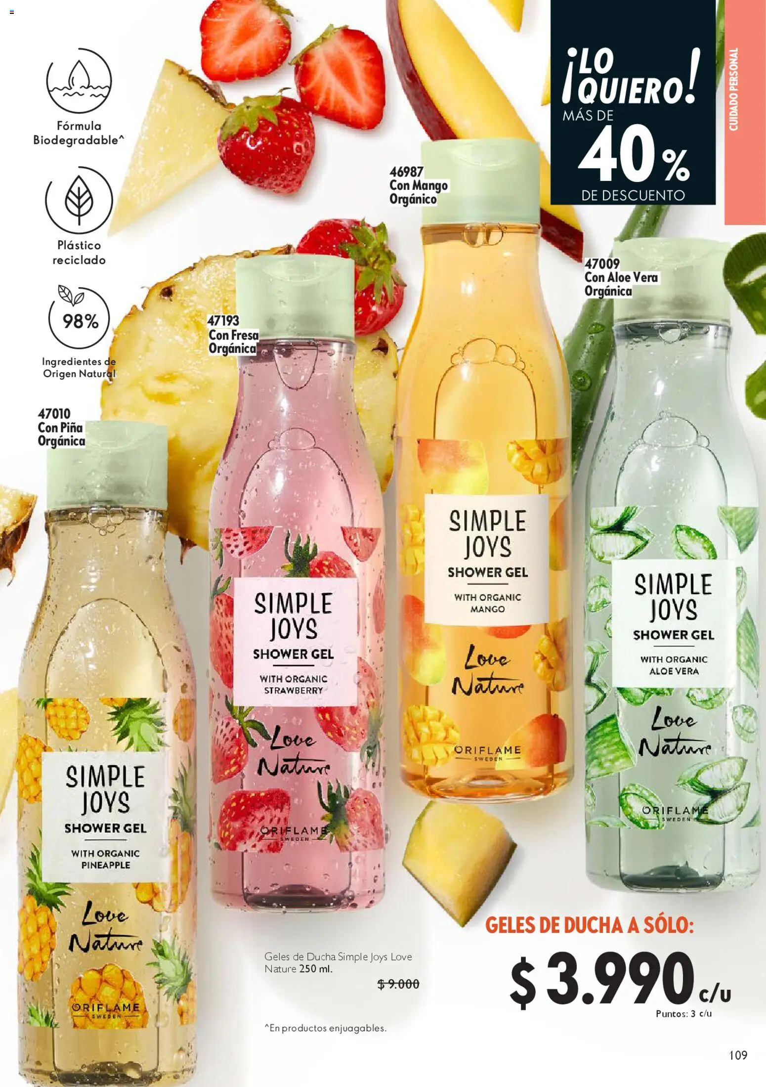Oriflame ofertas  │ válido desde el 28.03.2026 | Página: 109 | Productos: Mango, Ducha, Piña