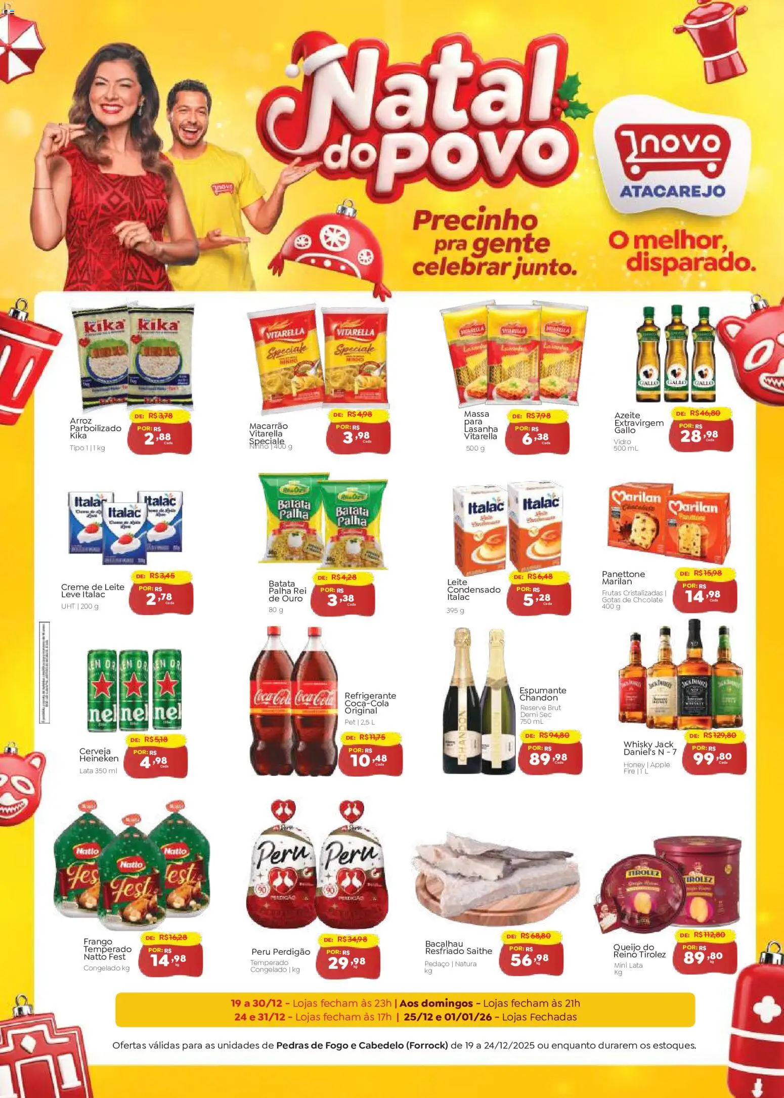 Novo Atacarejo Folheto - válido de 19.12.2025 | Página: 1 | Produtos: Panettone, Creme, Creme de leite, Frango
