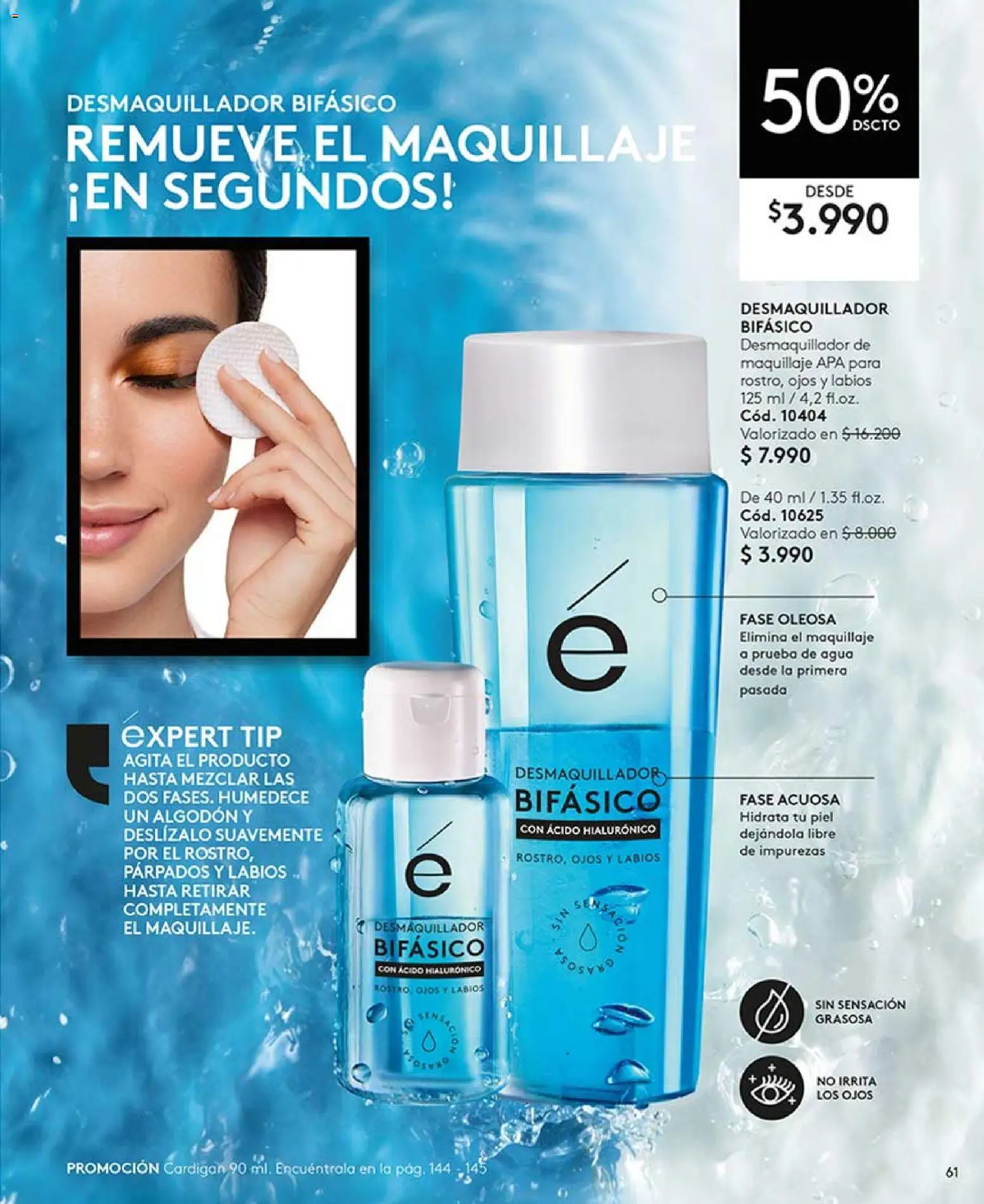 Catálogo Ésika Campaña 5 │ válido desde el 01.03.2026 | Página: 61 | Productos: Agua, Algodón, Maquillaje, Cardigan