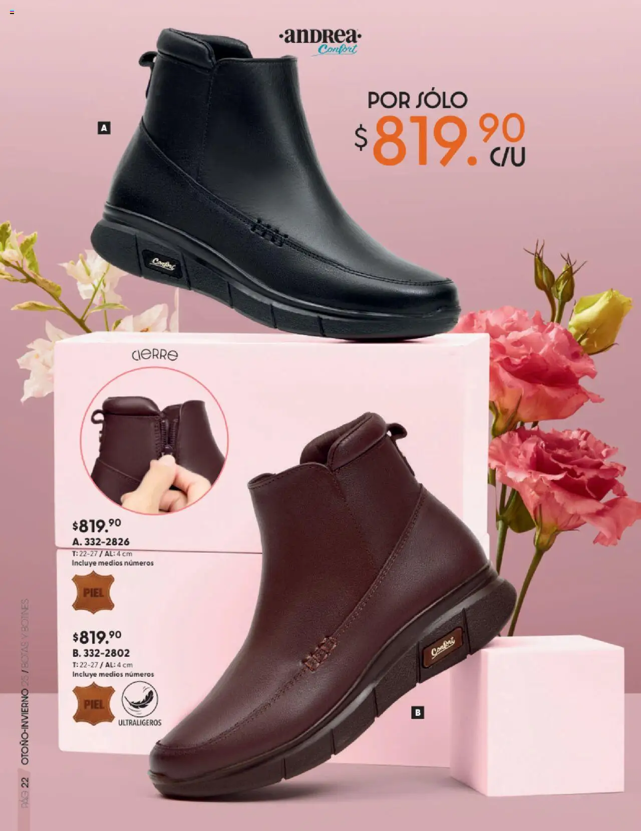 Nuevas ofertas de Andrea válidas en toda la República Mexicana desde el 24.08.2025. ¡Encuentra las mejores ofertas en Andrea - CCatálogo Calzado Confort Otoño! | Página: 22 | Productos: Botas, Botines