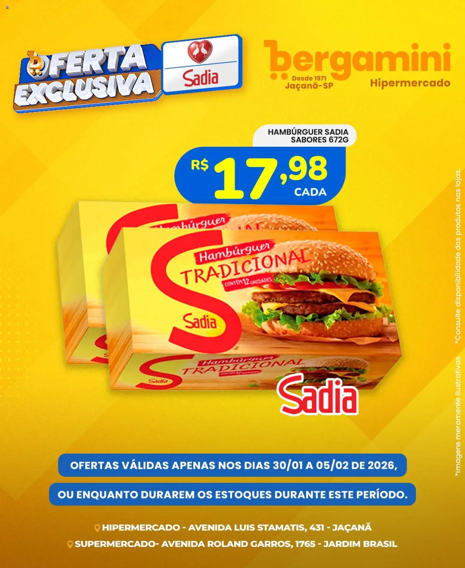 Supermercado Bergamini Folheto - válido de 30.01.2026 | Página: 4 | Produtos: Hambúrguer