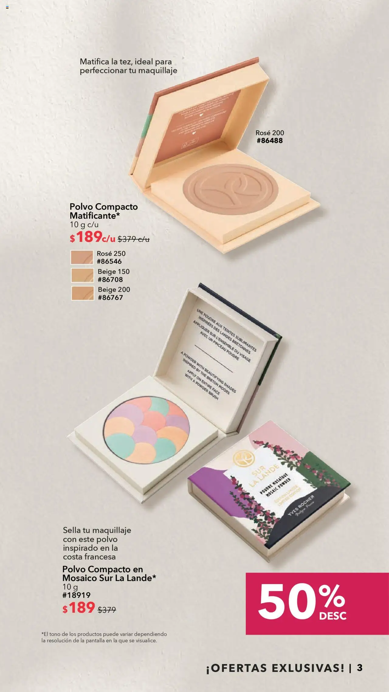 Nuevas ofertas de Yves Rocher válidas en toda la República Mexicana desde el 05.08.2025. ¡Encuentra las mejores ofertas en Yves Rocher - Ofertas Imperdibles este Verano! | Página: 3 | Productos: Polvo compacto, Maquillaje, Polvo