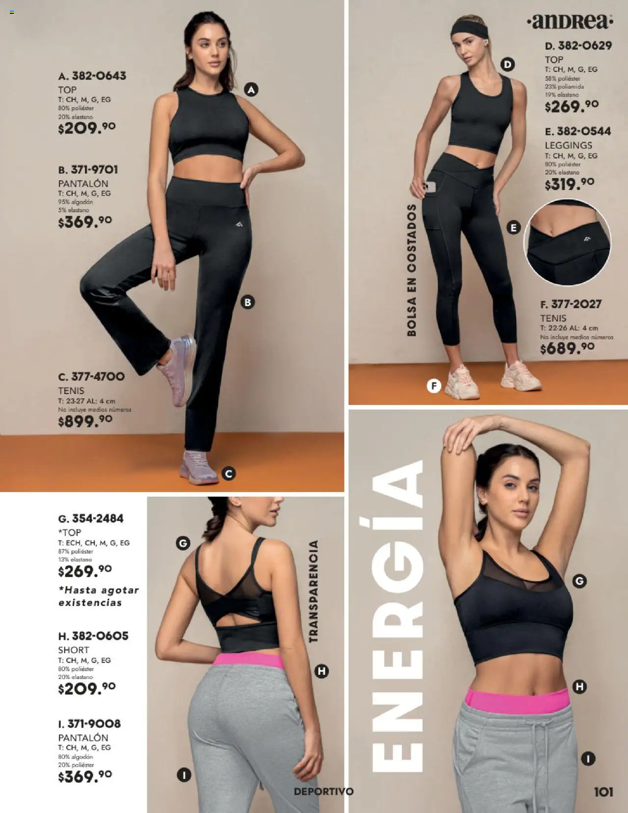 Nuevas ofertas de Andrea válidas en toda la República Mexicana desde el 22.08.2025. ¡Encuentra las mejores ofertas en Andrea - Catálogo Vestir Exterior - Otoño / Invierno! | Página: 101 | Productos: Tenis, Bolsa, Algodón, Short