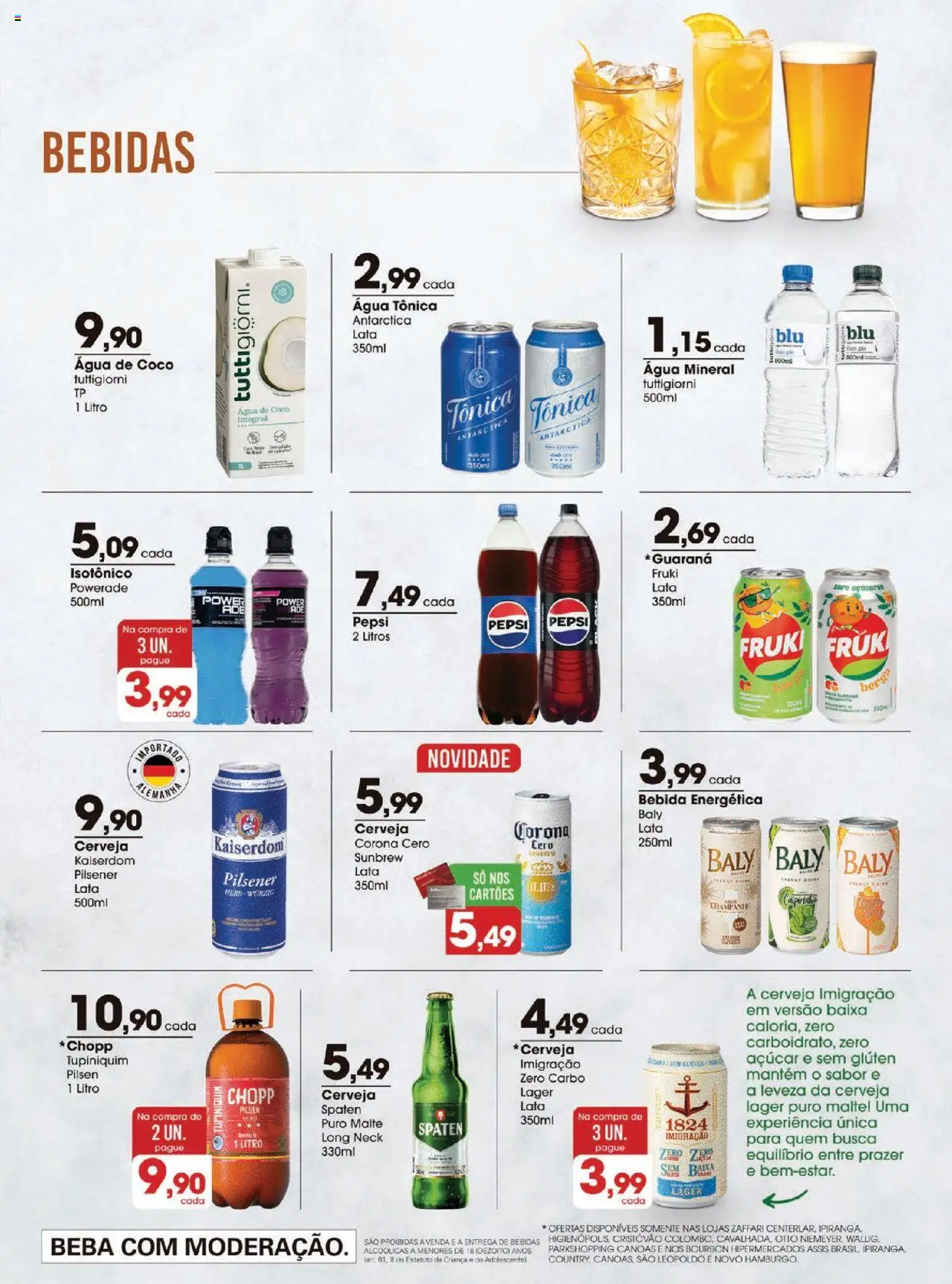 Zaffari Folheto - válido de 09.09.2025 | Página: 13 | Produtos: Água de coco, Cerveja, Bourbon, Isotônico