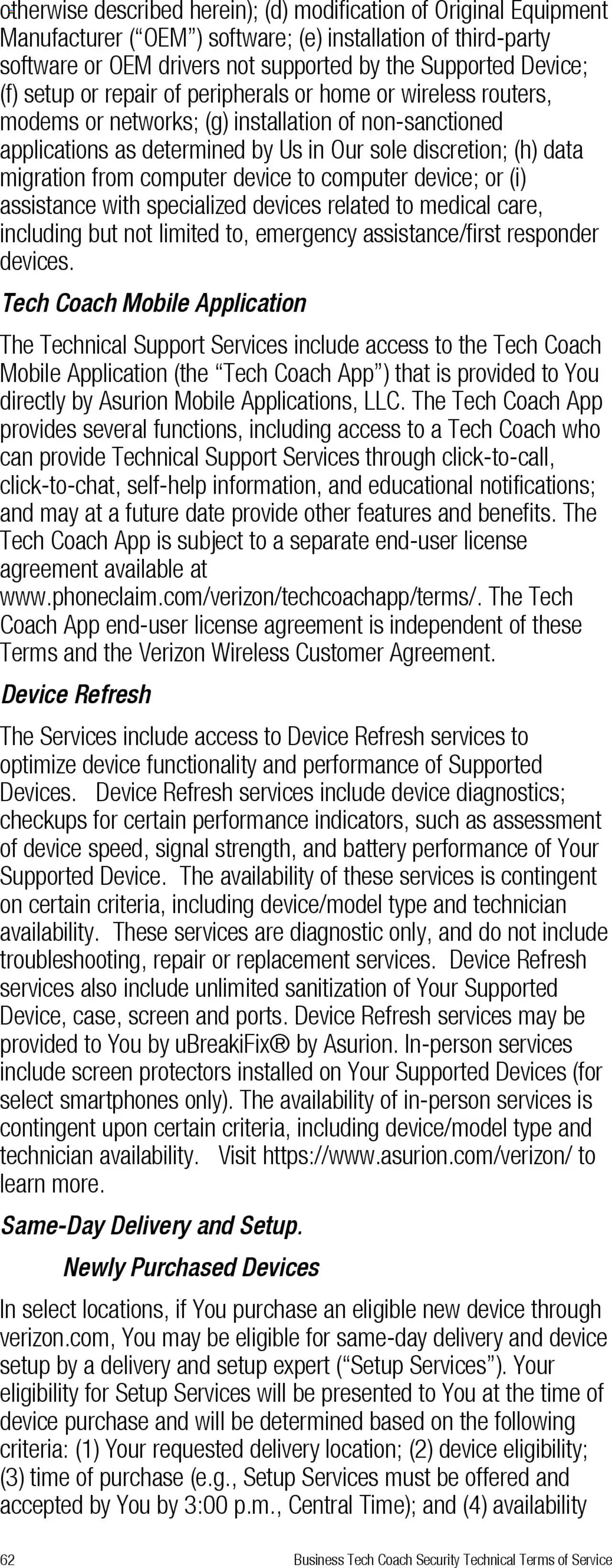 Verizon - Total Mobile Protection for Business and Multi-Devices for Business - valid from 13.03.2025 | Page: 62 | Products: Battery, Date, Computer