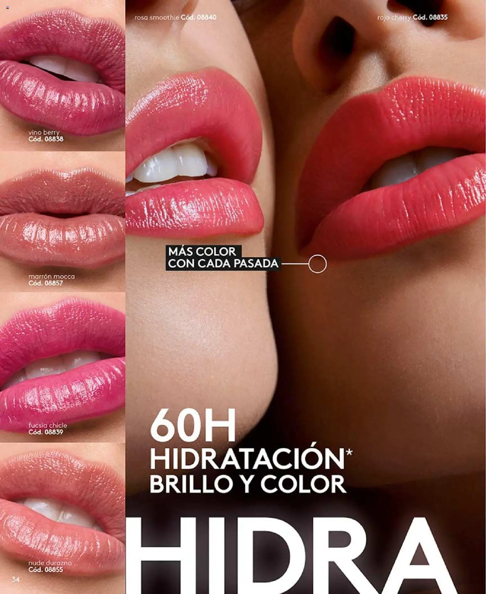 Catálogo Ésika Campaña 7 │ válido desde el 18.04.2026 | Página: 34 | Productos: Brillo, Chicle, Vino, Durazno