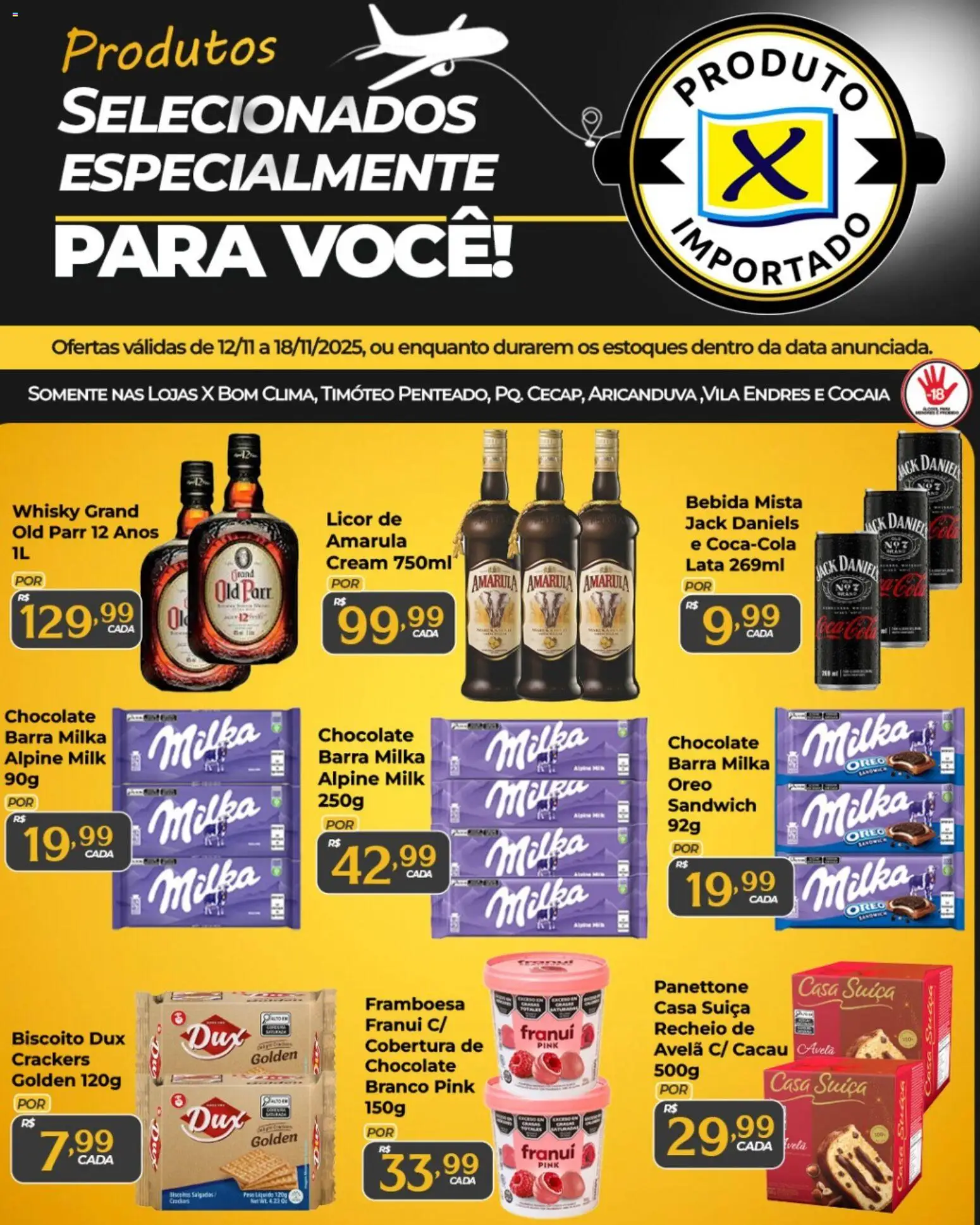 X Supermercados Folheto - válido de 12.11.2025 | Página: 1 | Produtos: Franui, Biscoito, Whisky, Cola