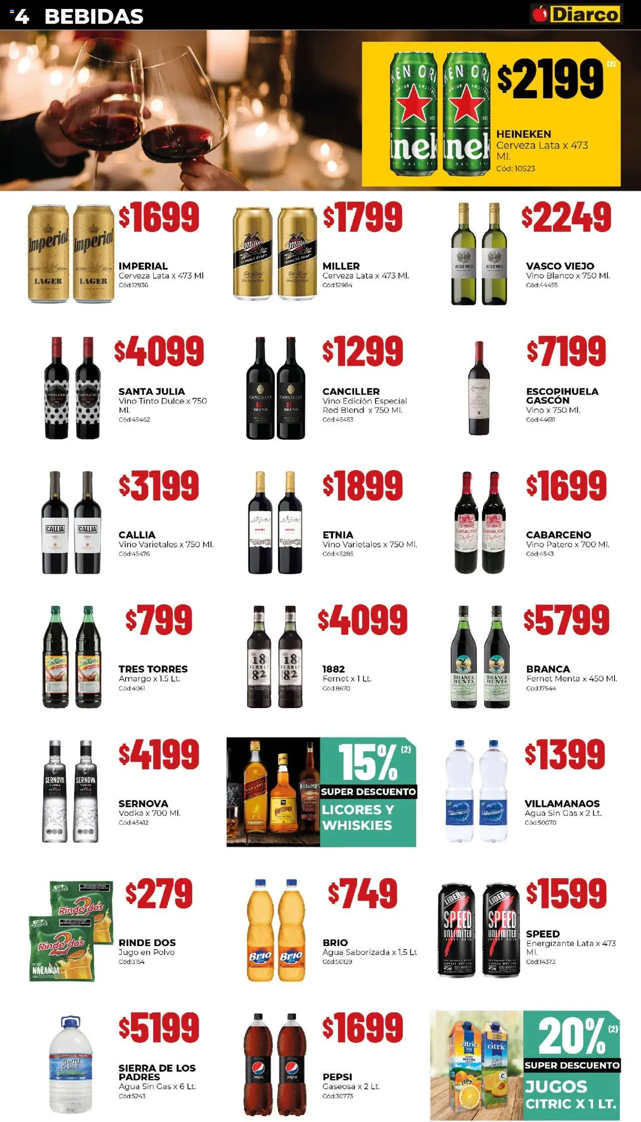 Diarco - Ofertas Tdf │ válido desde el 13.10.2025 | Página: 4 | Productos: Vodka, Agua, Vino, Cerveza