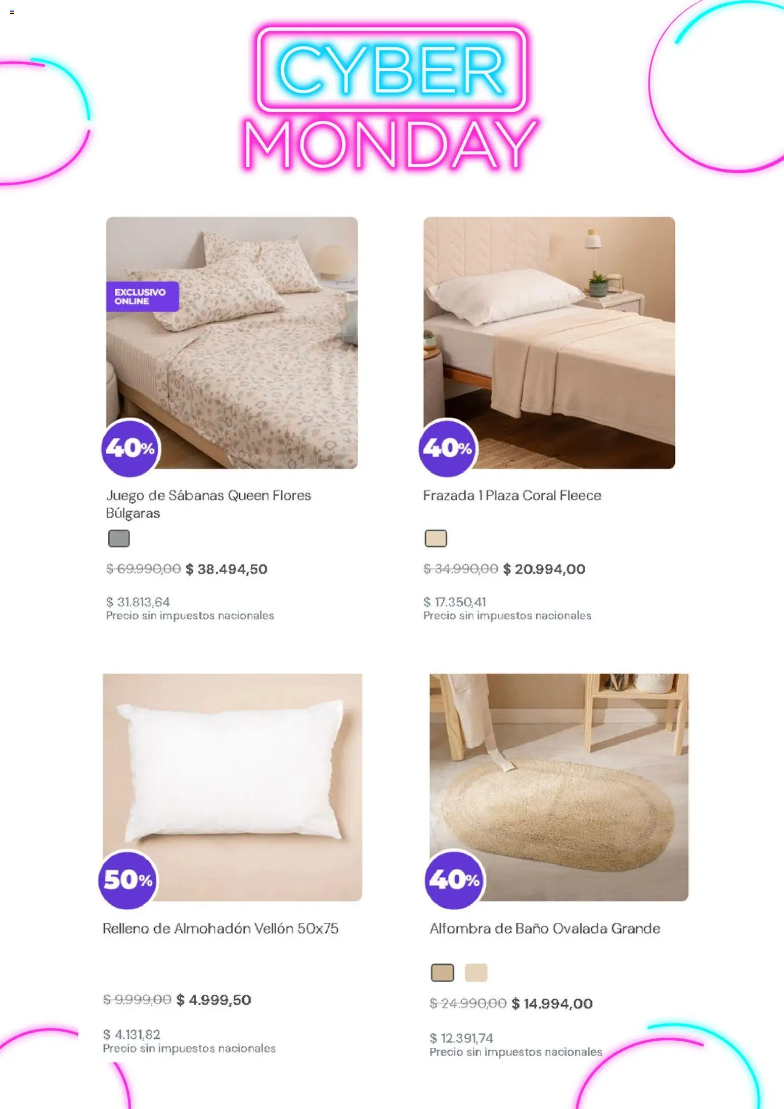 Arredo Cyber Monday │ válido desde el 03.11.2025 | Página: 4 | Productos: Almohadon, Alfombra de baño, Baño, Alfombra