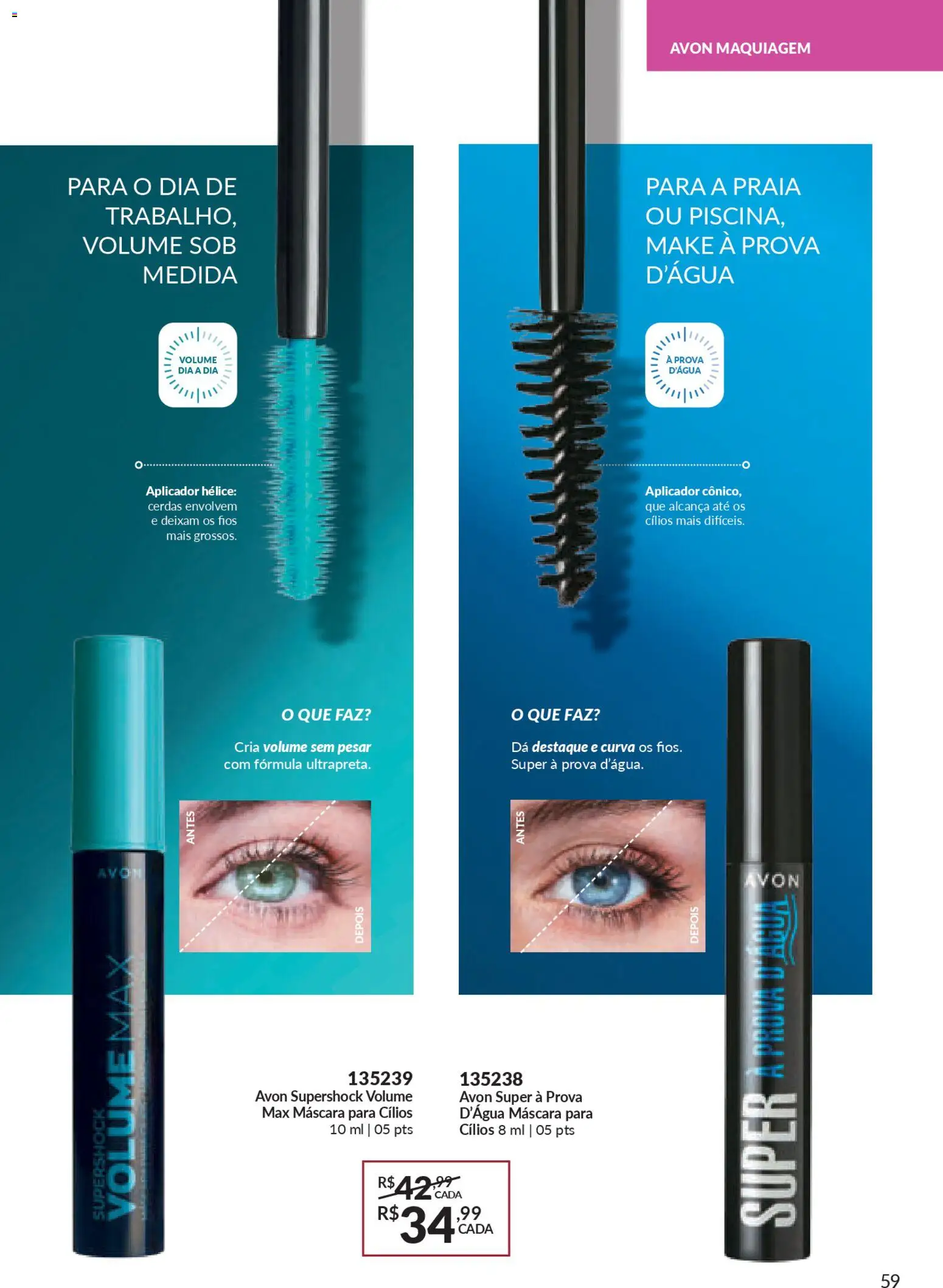 Avon Folheto - válido de 19.12.2025 | Página: 59 | Produtos: Maquiagem, Máscara para cílios