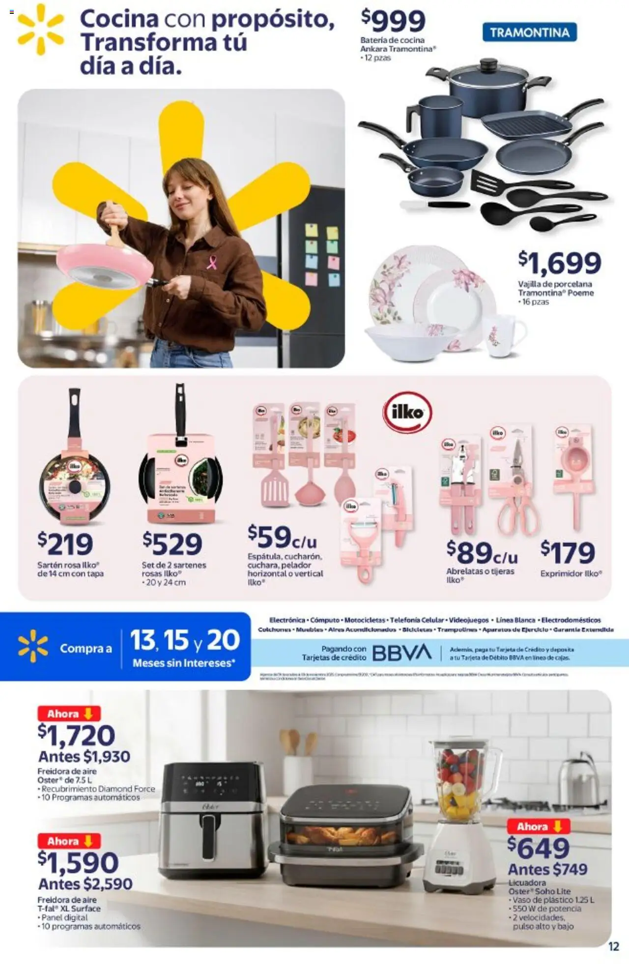 Nuevas ofertas de Walmart válidas en toda la República Mexicana desde el 14.10.2025. ¡Encuentra las mejores ofertas en Walmart - Folleto! | Página: 12 | Productos: Cocina, Exprimidor, Freidora, Batería
