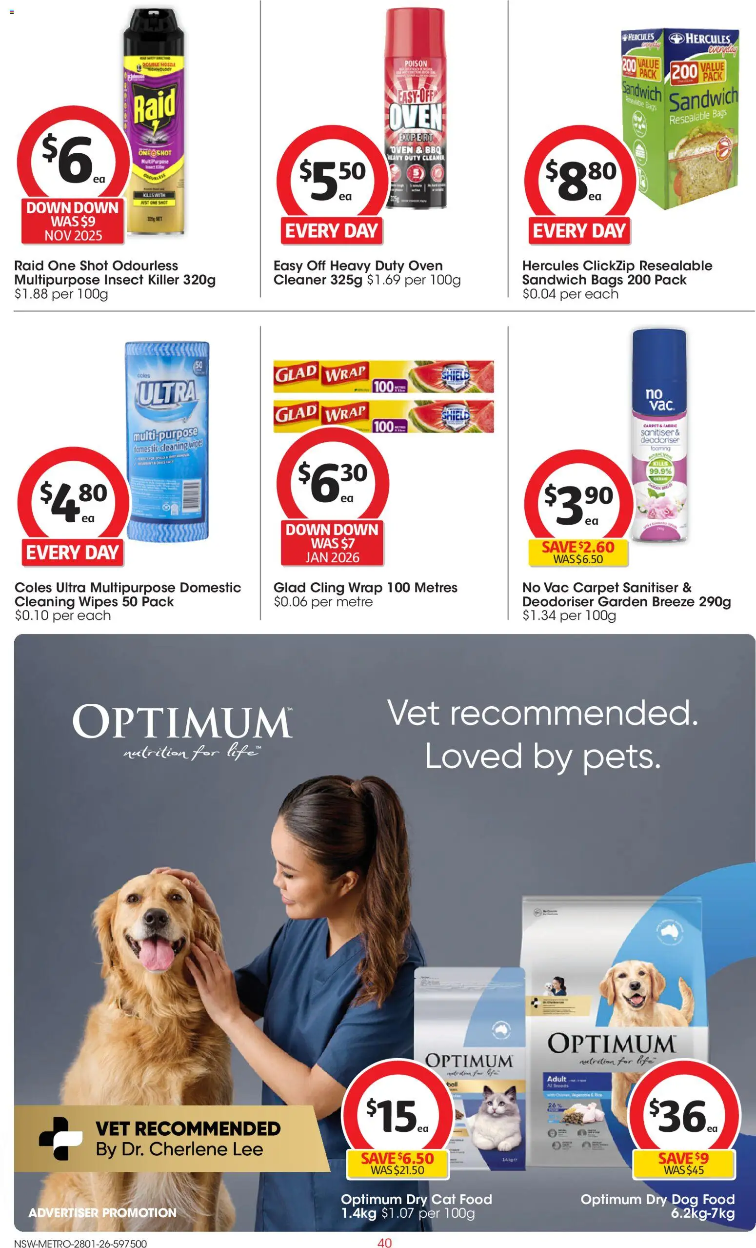 Coles catalogue - valid from 28.01.2026 | Page: 40 | Products: Cleaner, Dog food, Multipurpose, Oven
