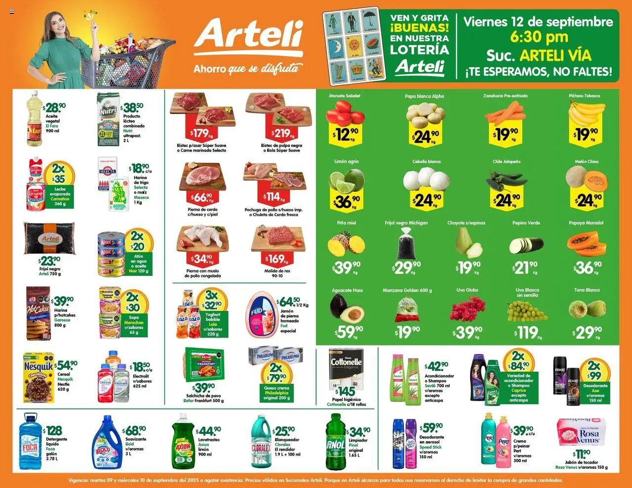 Nuevas ofertas de Arteli válidas en toda la República Mexicana desde el 09.09.2025. ¡Encuentra las mejores ofertas en Arteli - Folleto Express! | Página: 1 | Productos: Papa, Agua, Leche, Zanahoria