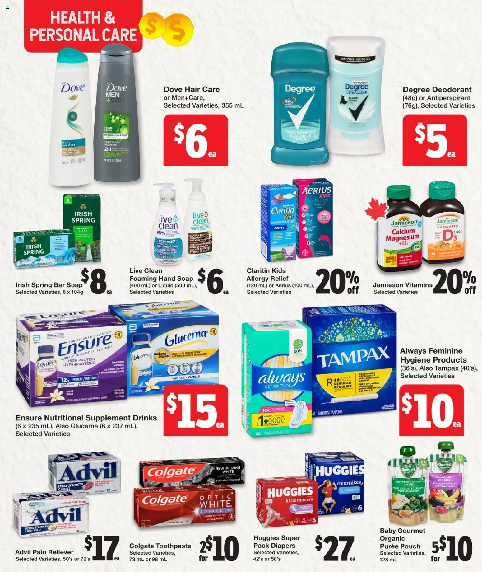Quality Foods flyer valid from 09.04.2026 | Page: 12 | Products: Soap, Deodorant, Antiperspirant, Toothpaste